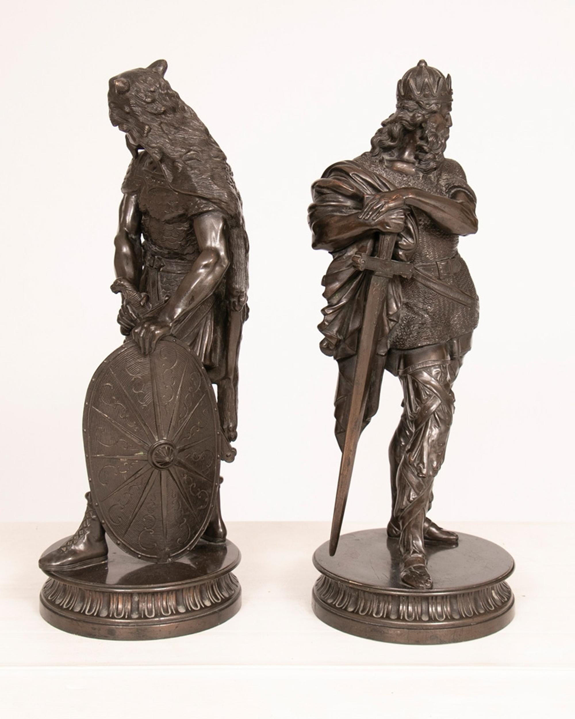 Pair of large French bronze statues, circa 1890.