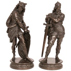 Pair of Large French Bronze Statues, circa 1890