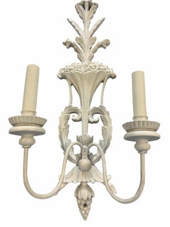 Pair Of Large French Carved & Gessoed Wall Lights
