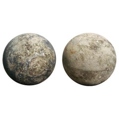 Pair of Large French Cast Stone Balls