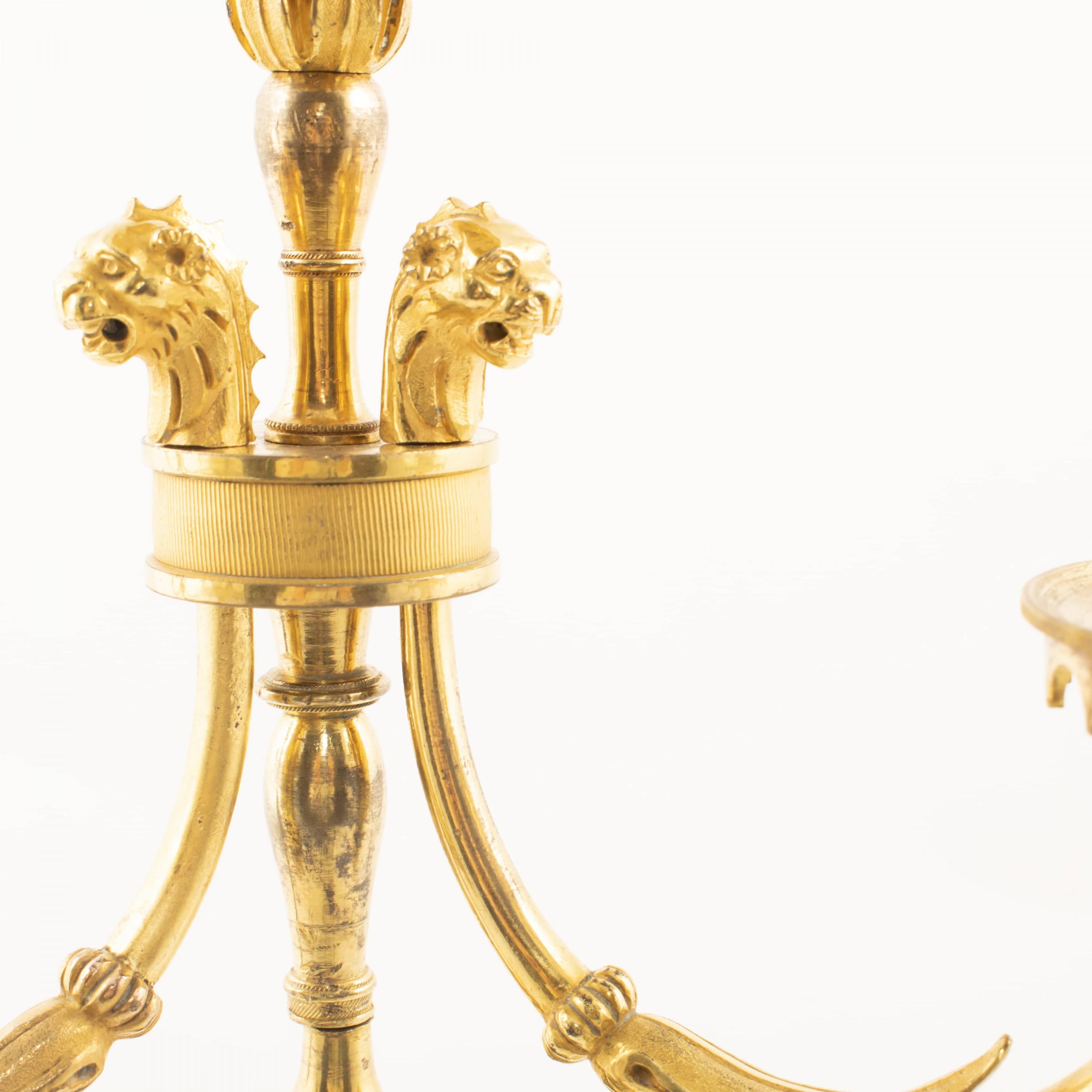 Pair of French Empire Candelabras. Women. Gilded And Patinated Bronze For Sale 2