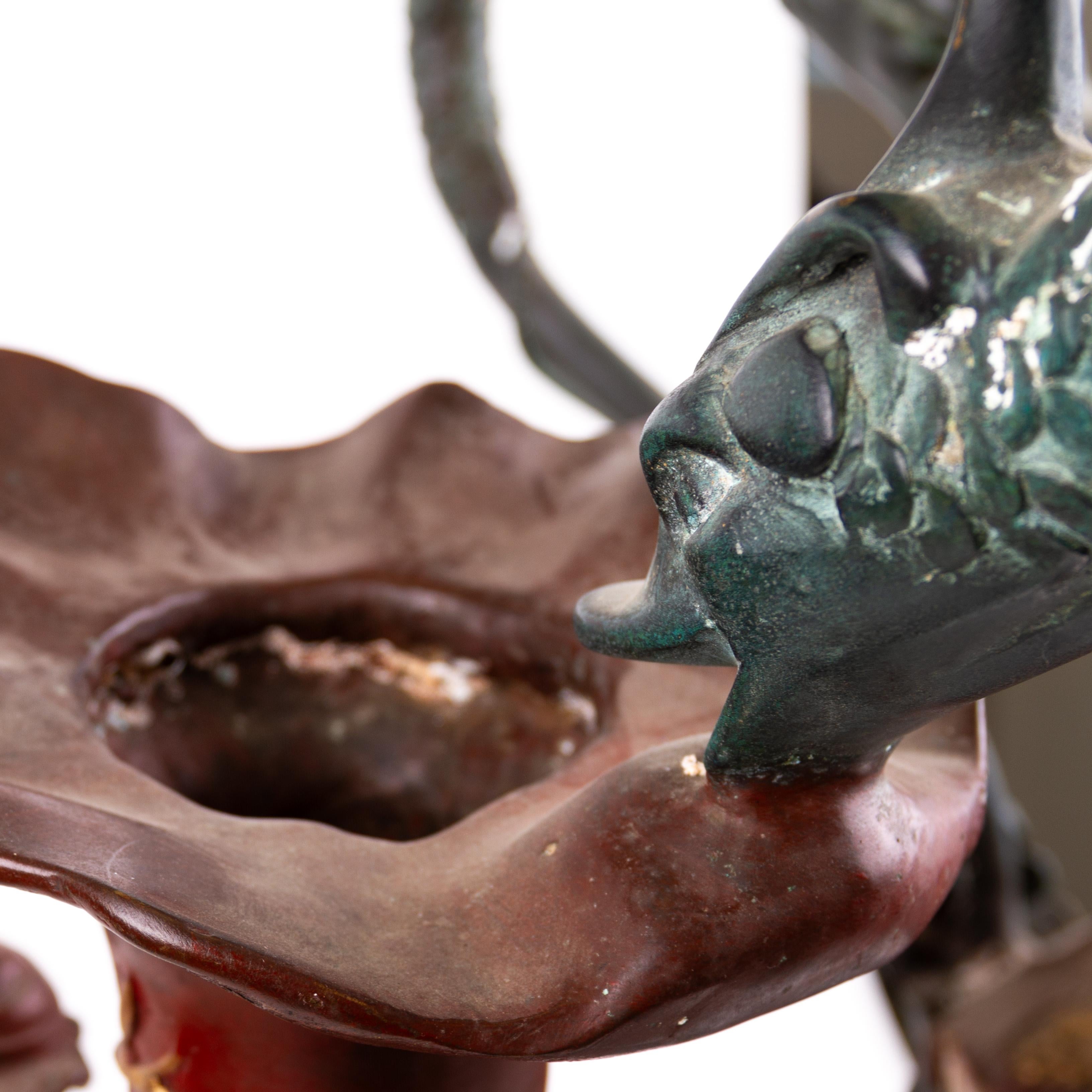 Coppia di grandi scope di bronzo figurate con manico di drago in stile Impero francese in vendita 3