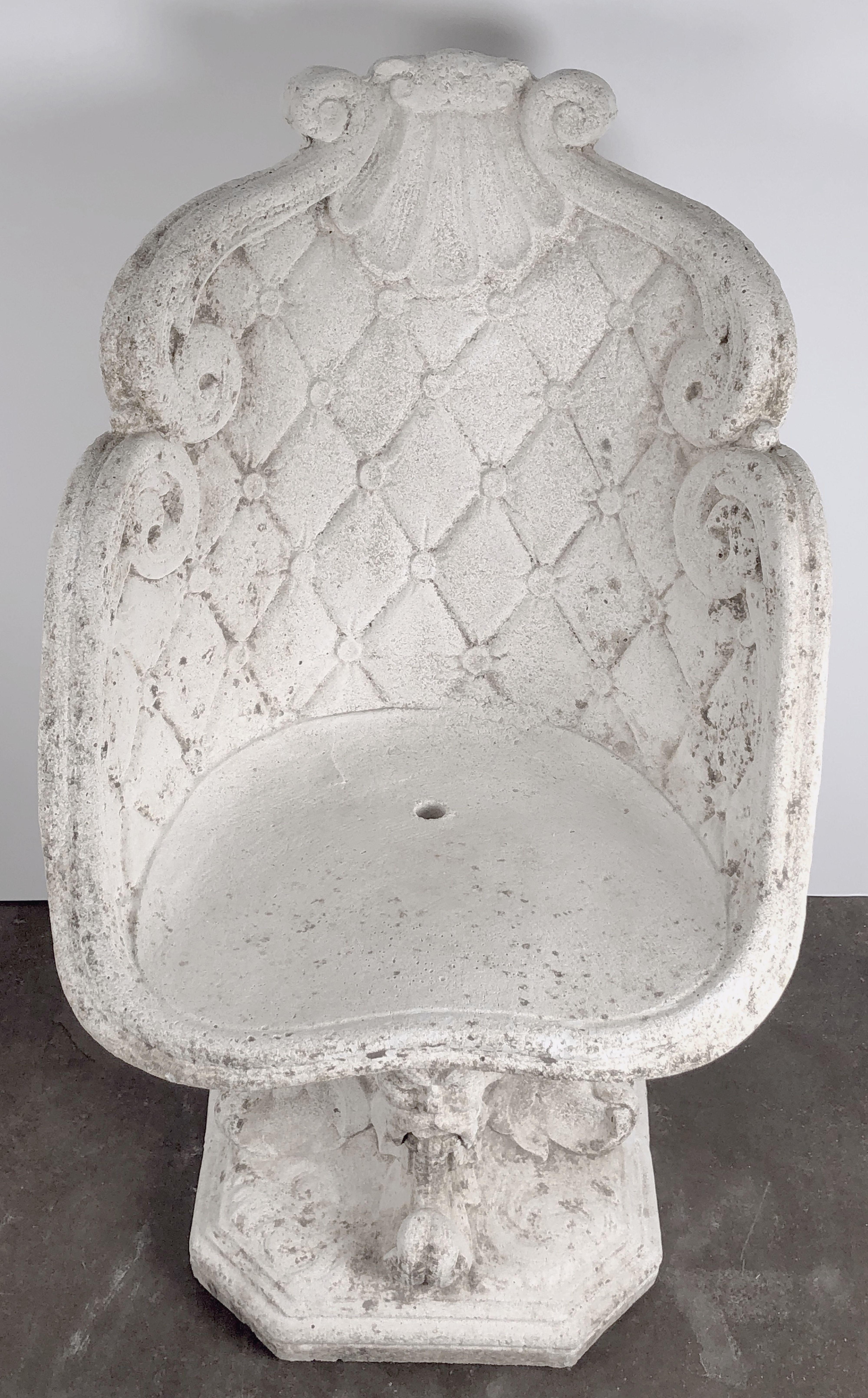 Pair of Large Italian Garden Stone Chairs - Individually Priced 7