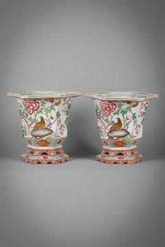 Pair of Large French Hexagonal Cachepots, circa 1880