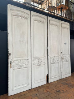 Pair of Large French Louis XV Style Double Doors , Late 19th Century