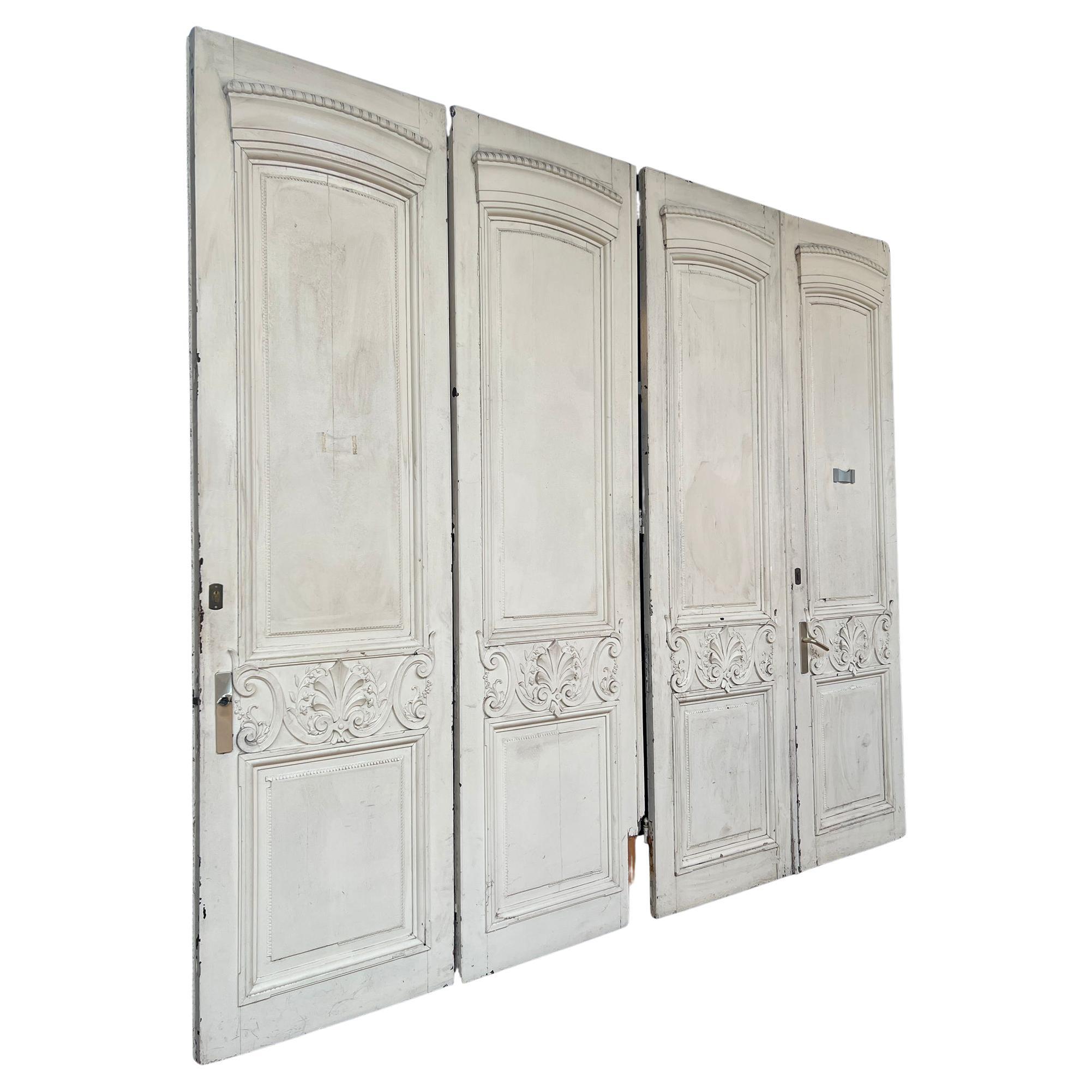 Pair of Large French Louis XV Style Double Doors , Late 19th Century