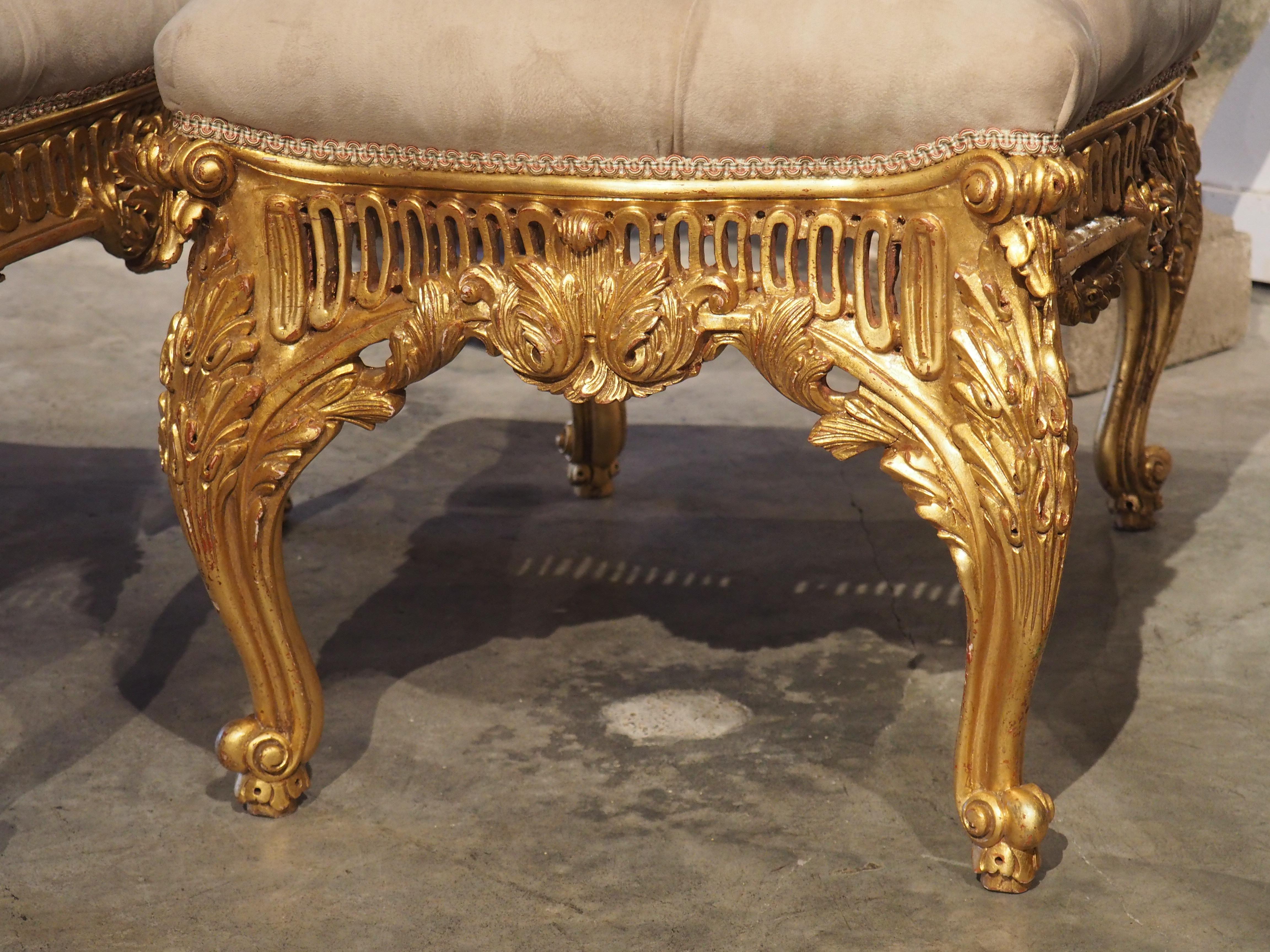 Pair of Large French Louis XV Style Tabouret Seats, 20th Century 6