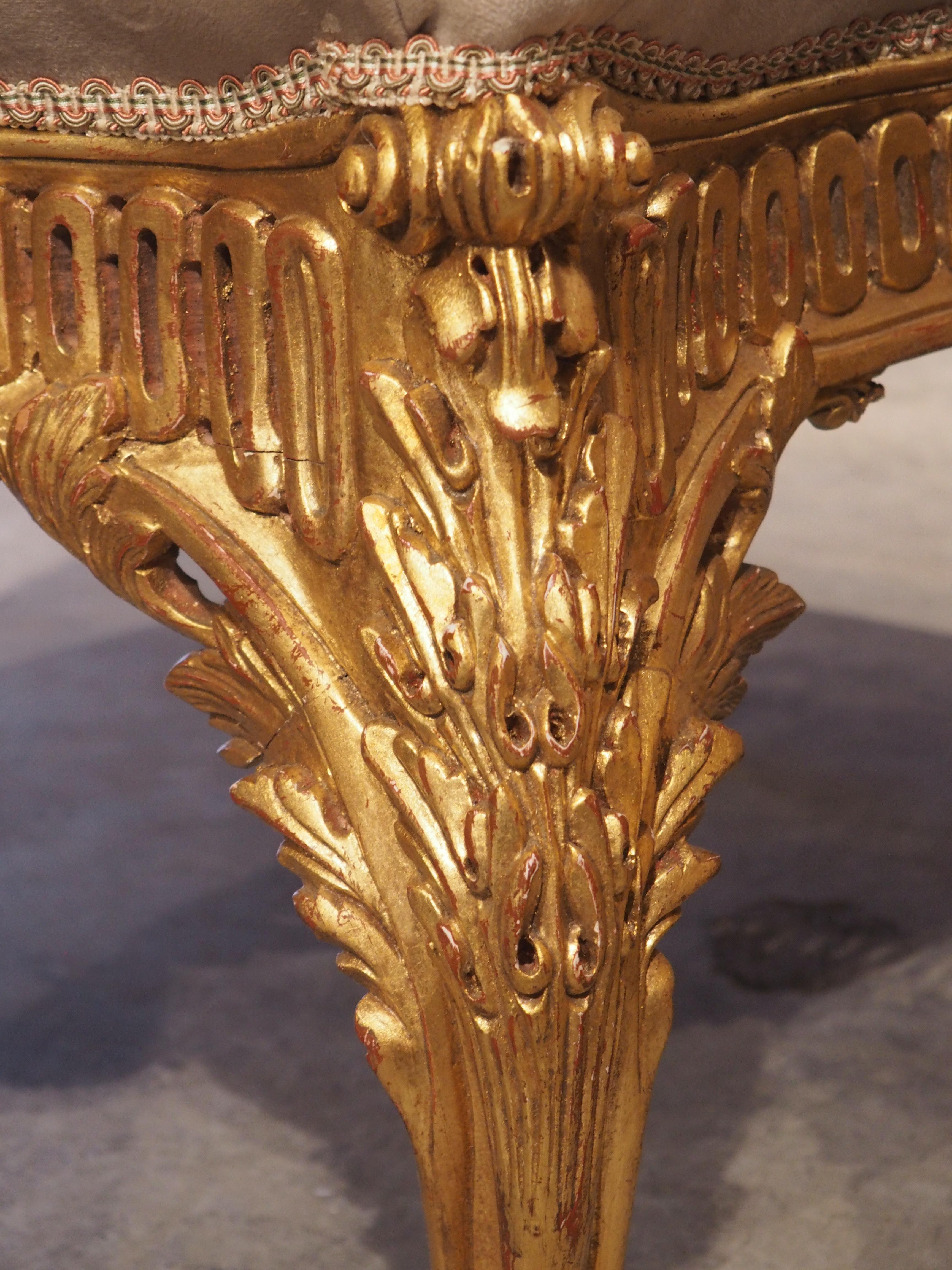 Pair of Large French Louis XV Style Tabouret Seats, 20th Century 7