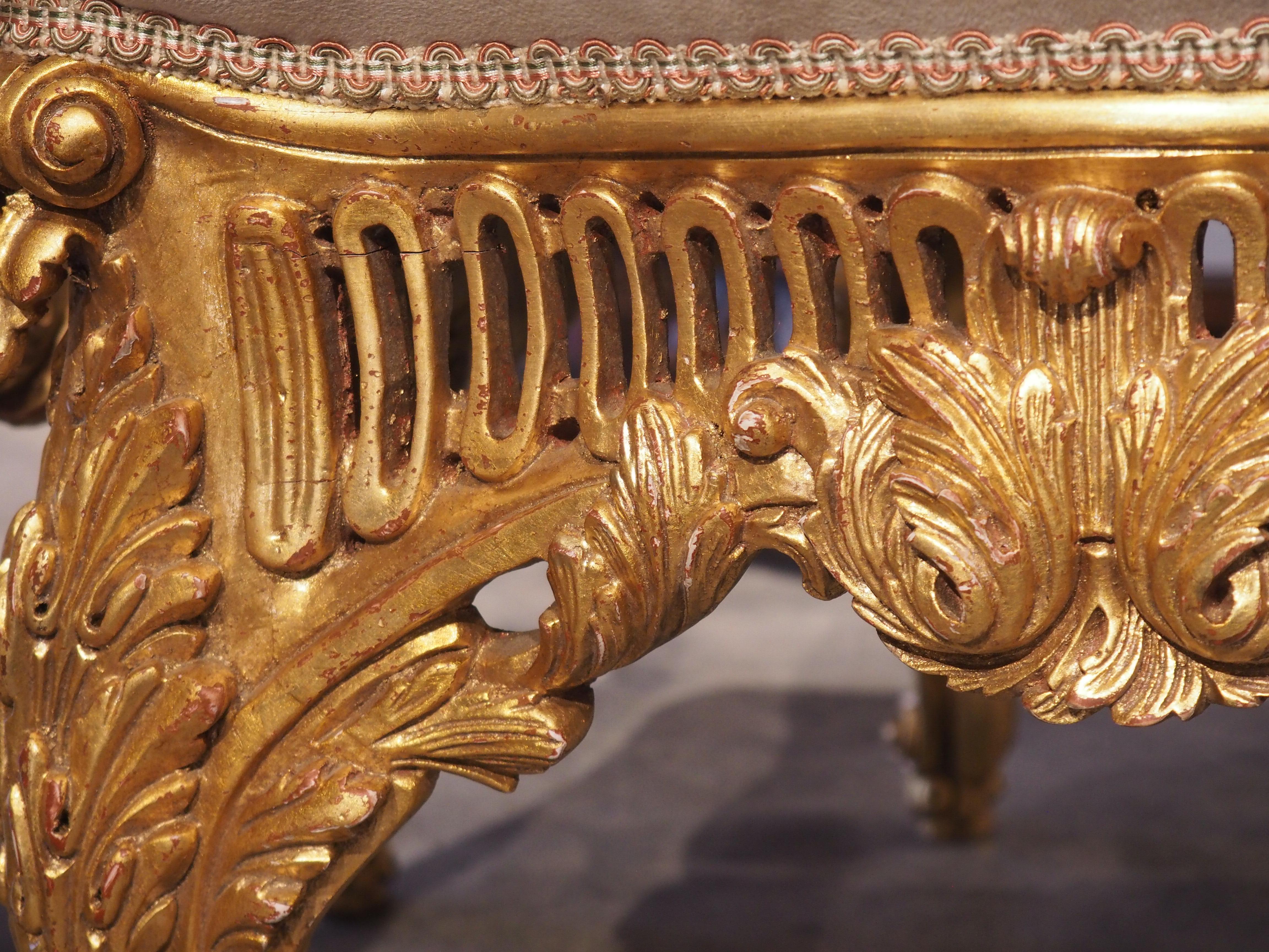 Pair of Large French Louis XV Style Tabouret Seats, 20th Century 8