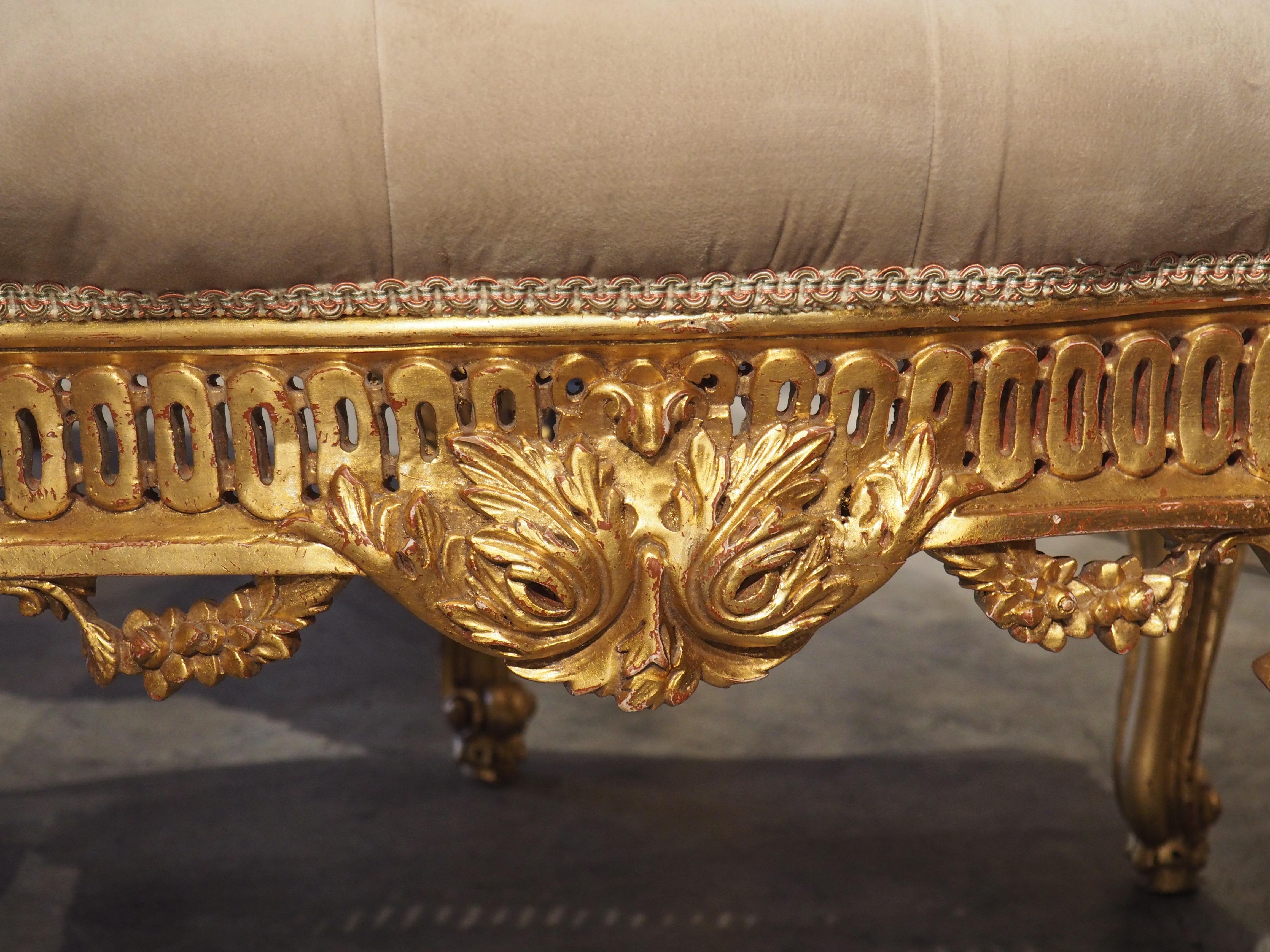 Pair of Large French Louis XV Style Tabouret Seats, 20th Century 4