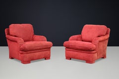 Zwei große französische Loungesessel, skulpturale Form, tiefer Komfort, 1970er Jahre