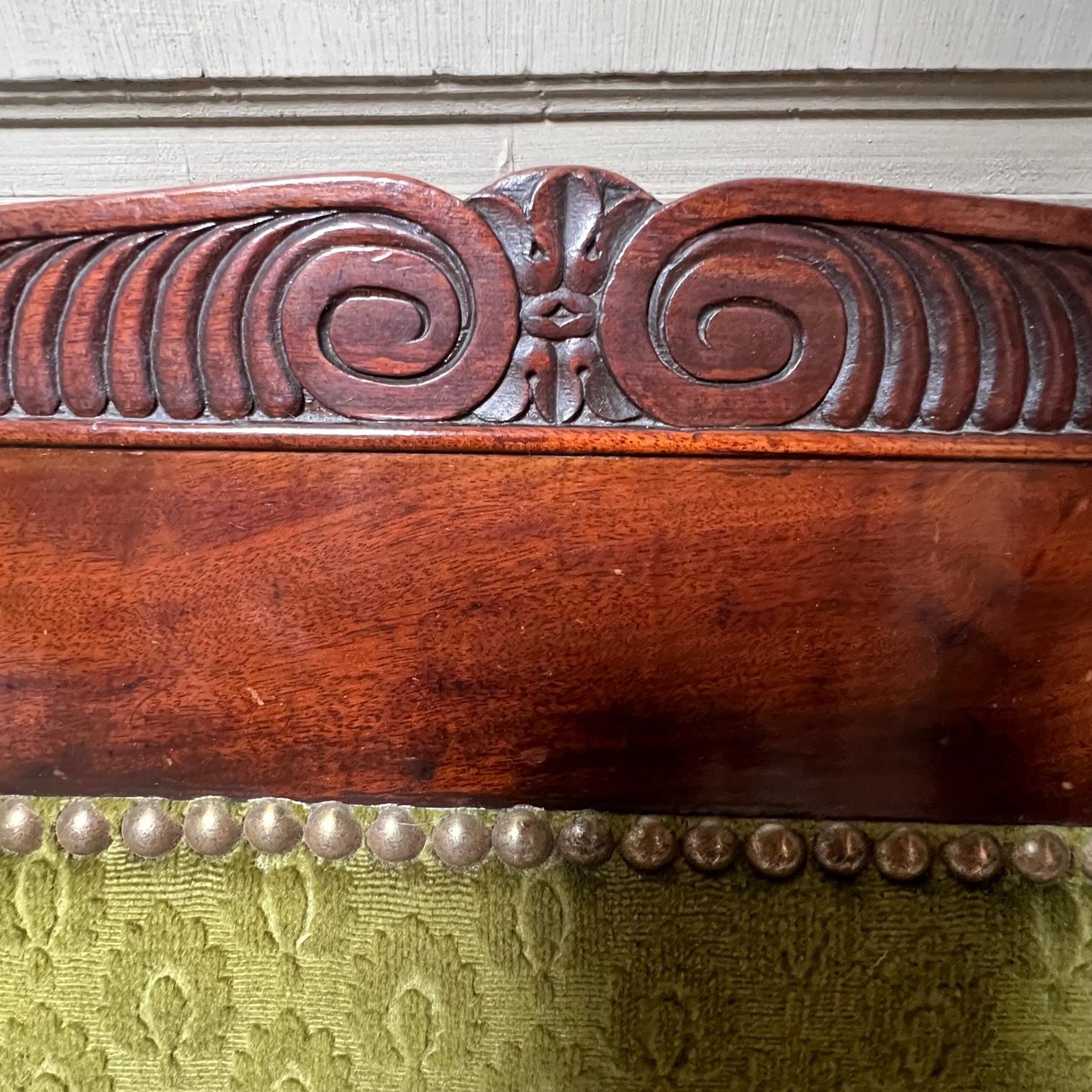 Pair of Large French Mahogany Charles X Bergeres For Sale 2