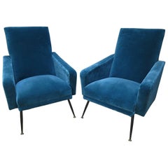 Pair of Large French Midcentury Armchairs