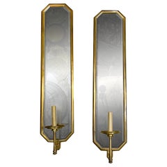 Pair of Large French Mirrored Sconces