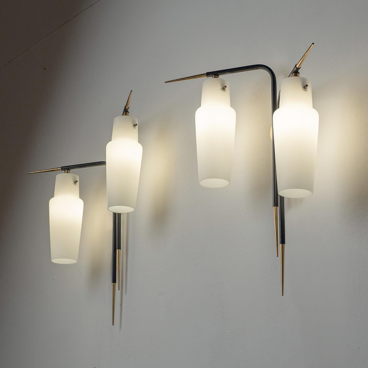 Pair of Large French Modernist Wall Lights, 1950s 6