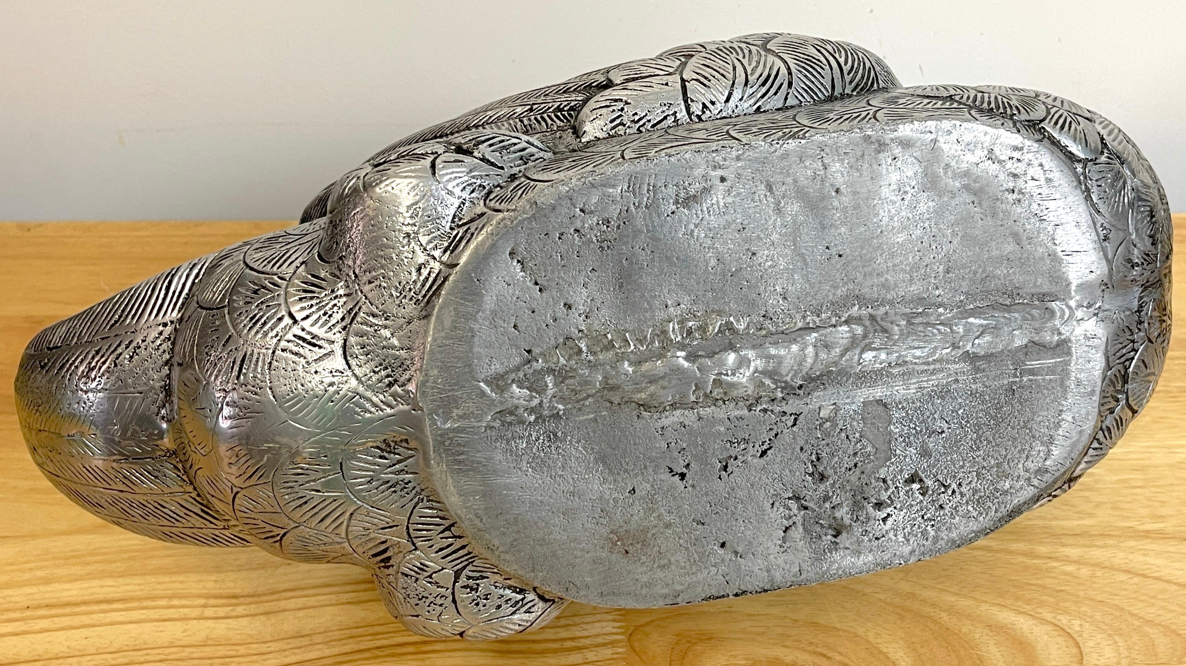 Pair of Large French Pewter Swan Cachepots 2