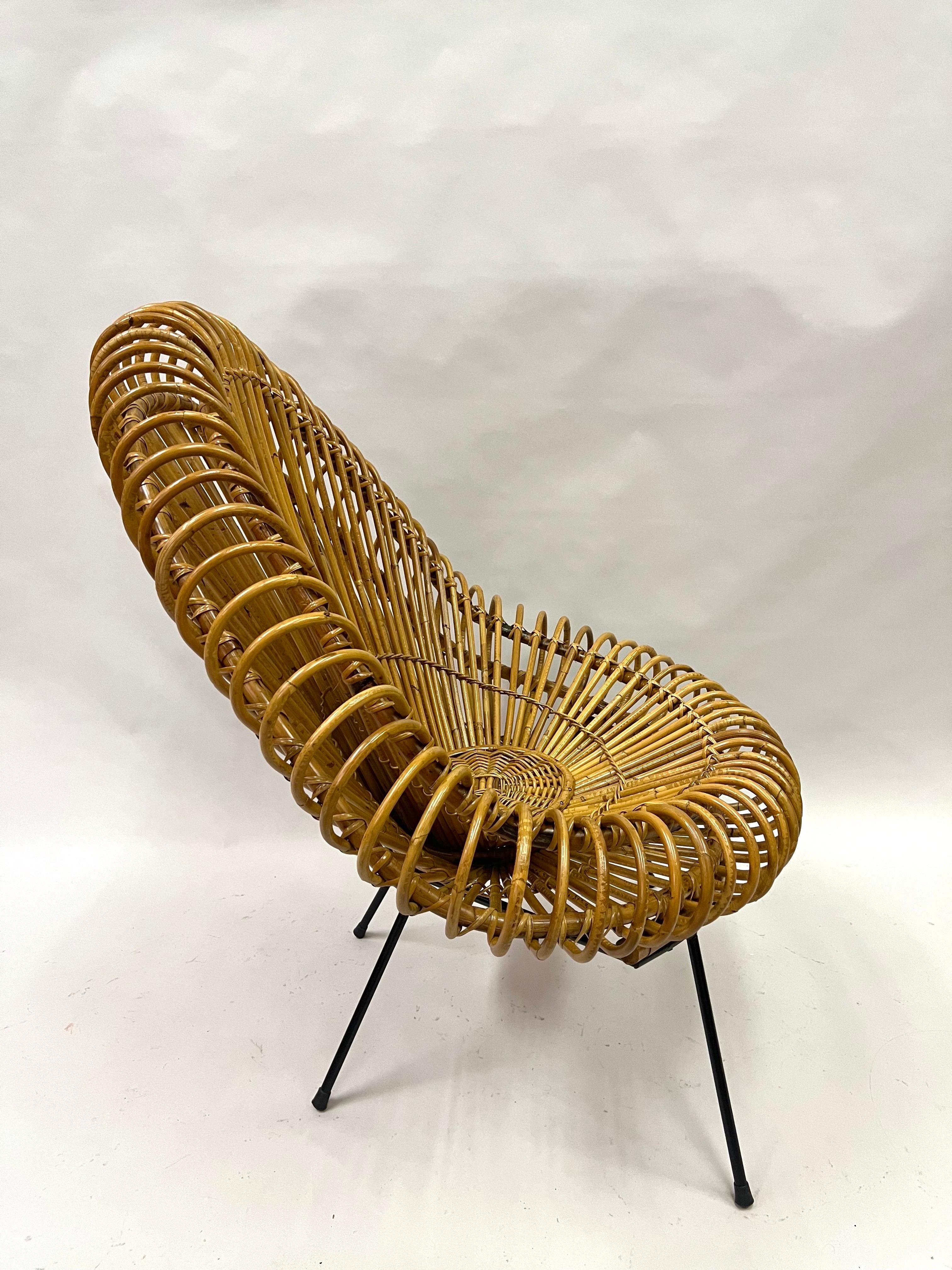 Pair of Large French Rattan Lounge Chairs by Janine Abraham & Dirk Jan Roi For Sale 4