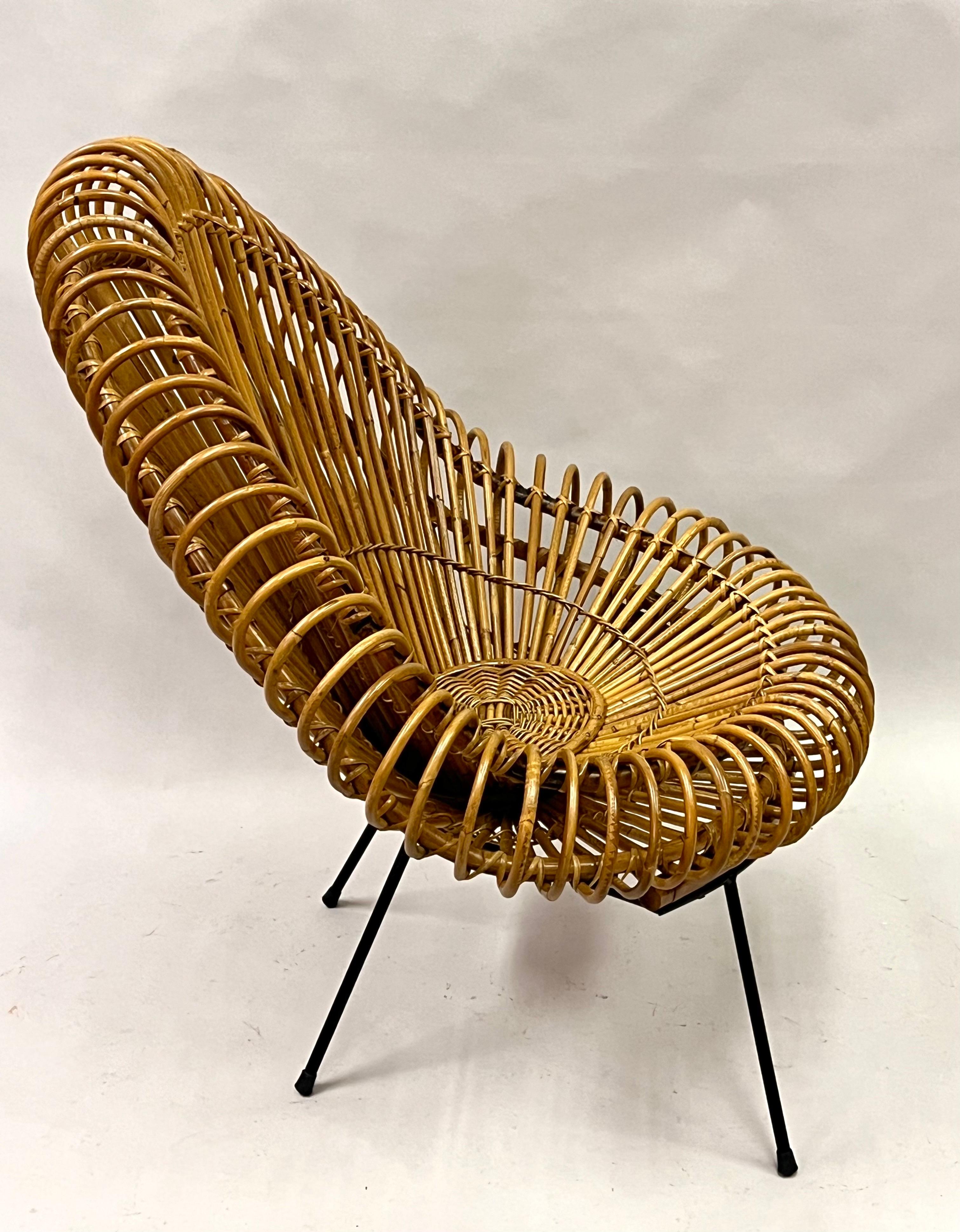 Pair of Large French Rattan Lounge Chairs by Janine Abraham & Dirk Jan Roi For Sale 5