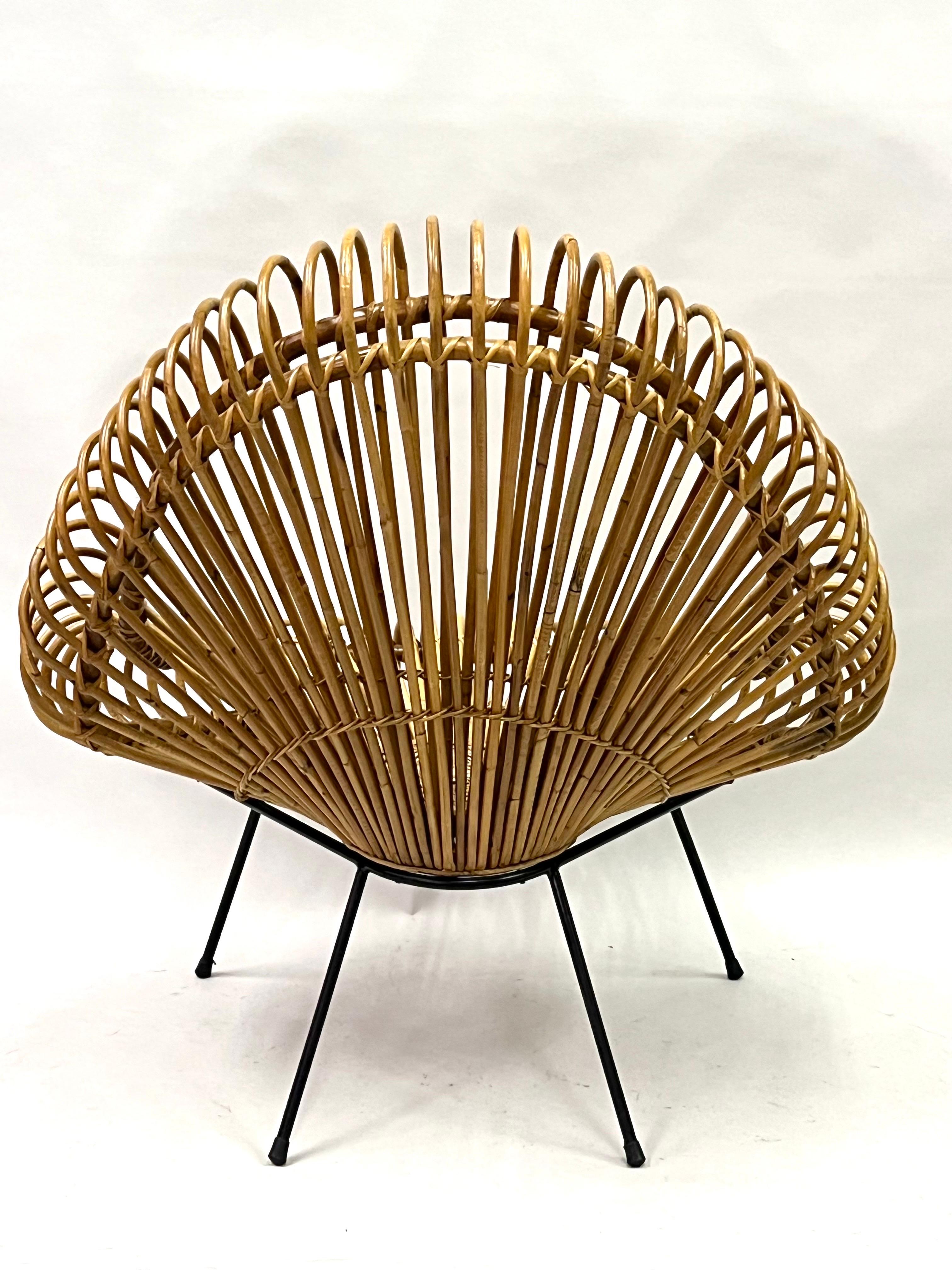 Pair of Large French Rattan Lounge Chairs by Janine Abraham & Dirk Jan Roi For Sale 10