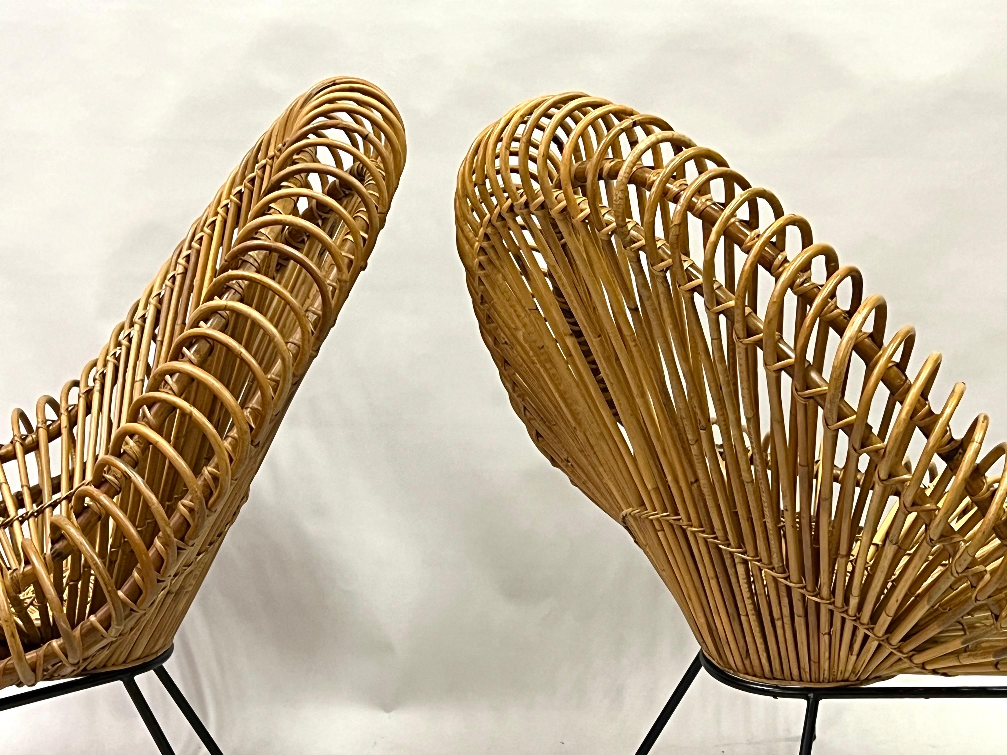 Pair of Large French Rattan Lounge Chairs by Janine Abraham & Dirk Jan Roi For Sale 13