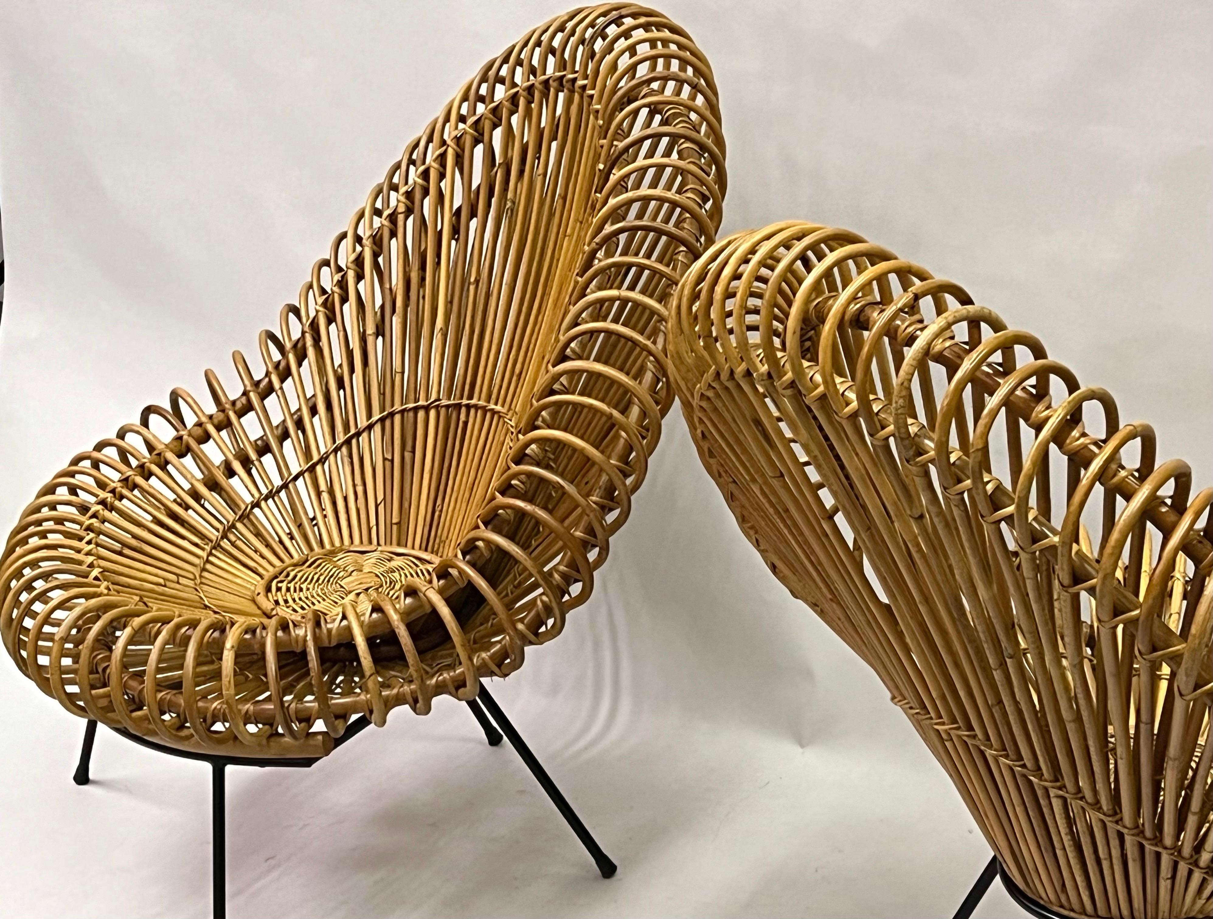 Pair of Large French Rattan Lounge Chairs by Janine Abraham & Dirk Jan Roi For Sale 14