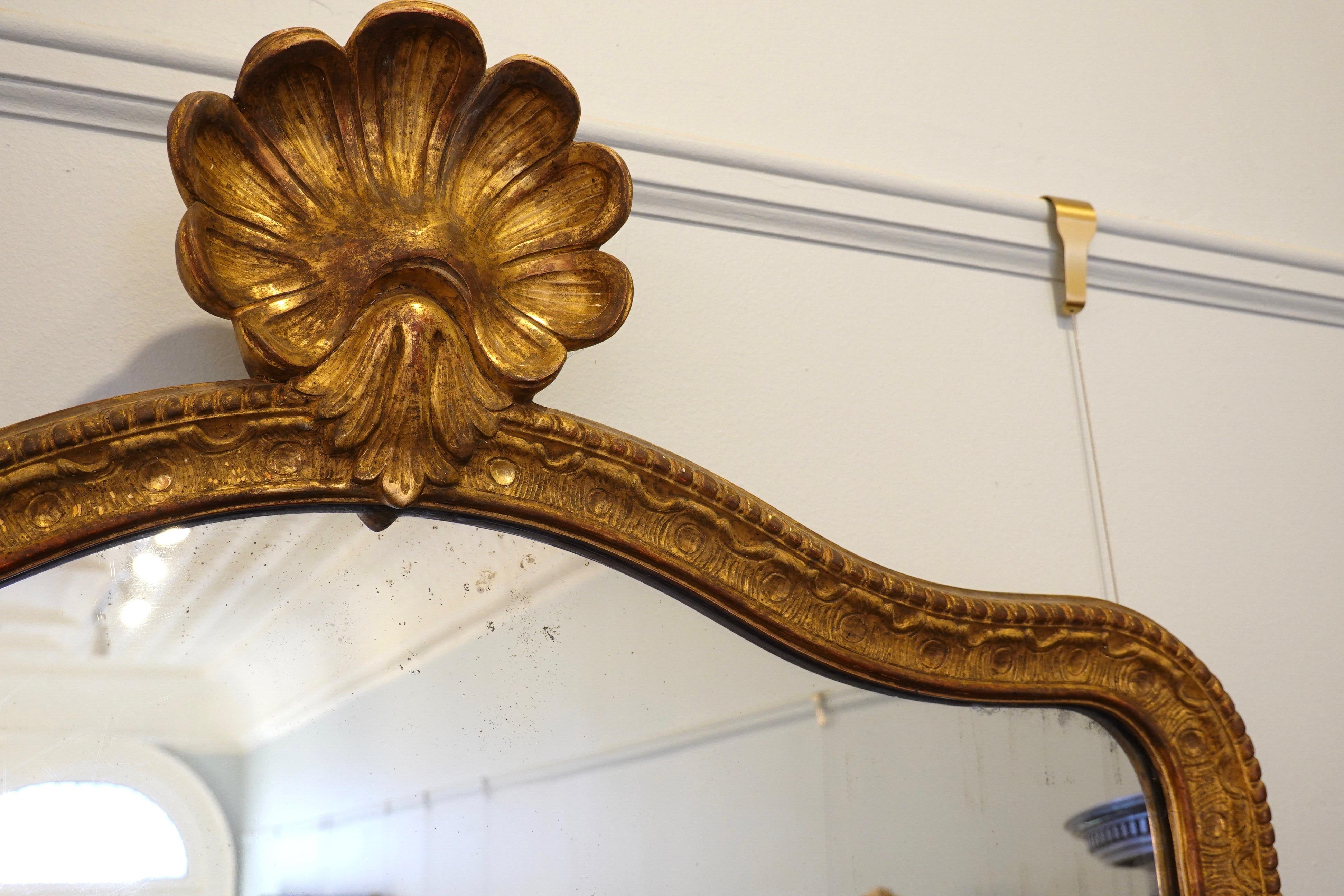 Pair of Large French Regence Style Mirrors with Scallop Shell Cartouche 7