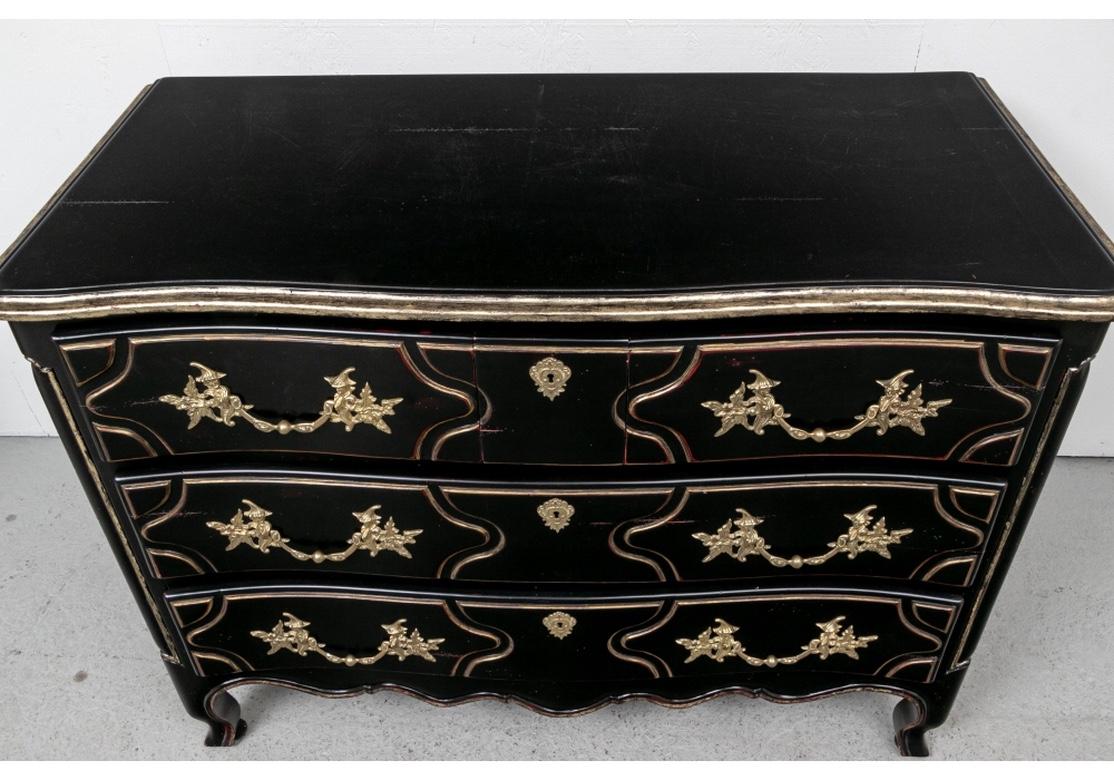 20th Century Pair of Large French Style Ebonized Chests
