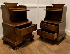 Pair of Large French Walnut Bedside Cabinets, Art Deco Style, 1920s