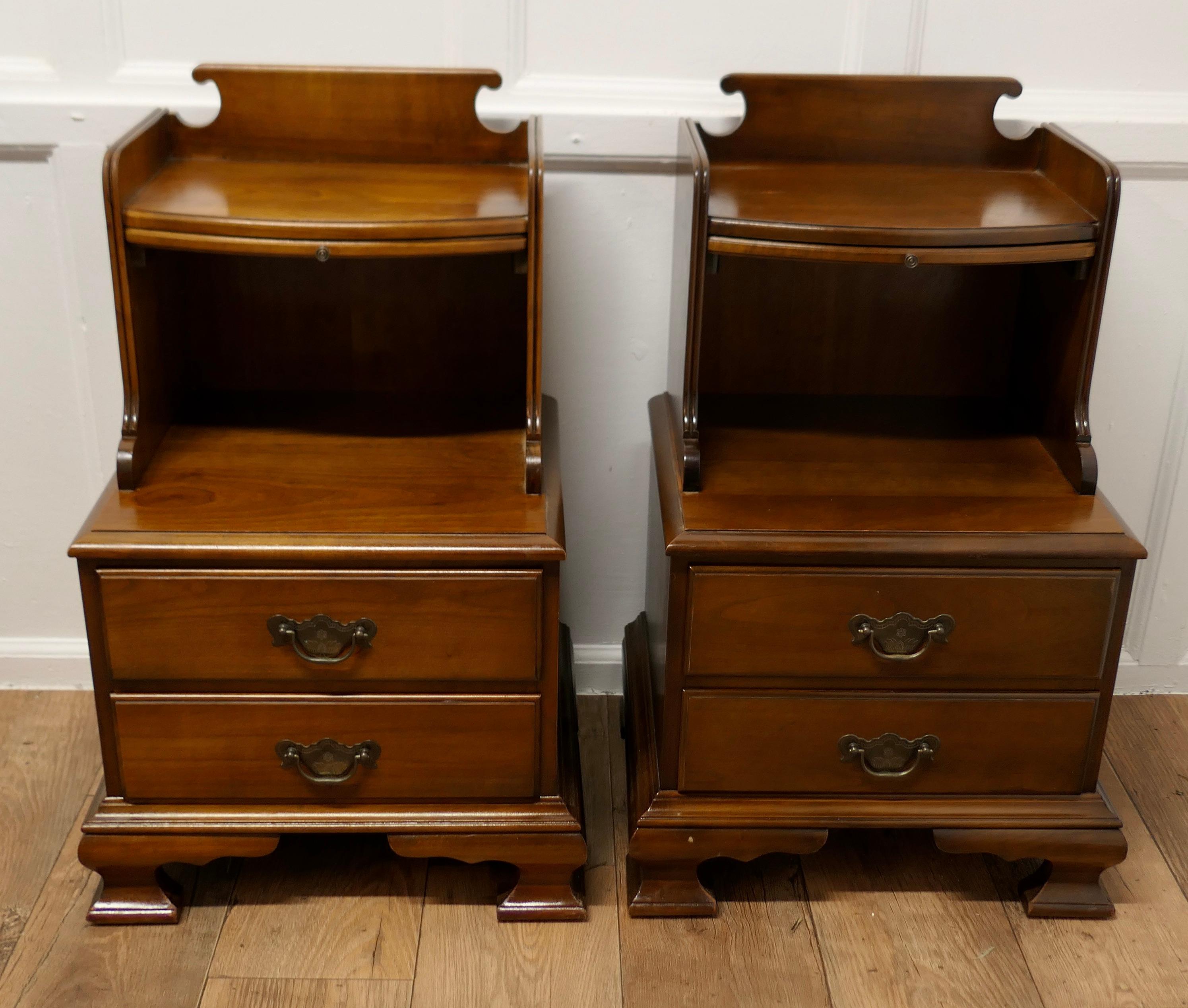 Art Deco Pair of Large French Walnut Bedside Cabinets  For Sale