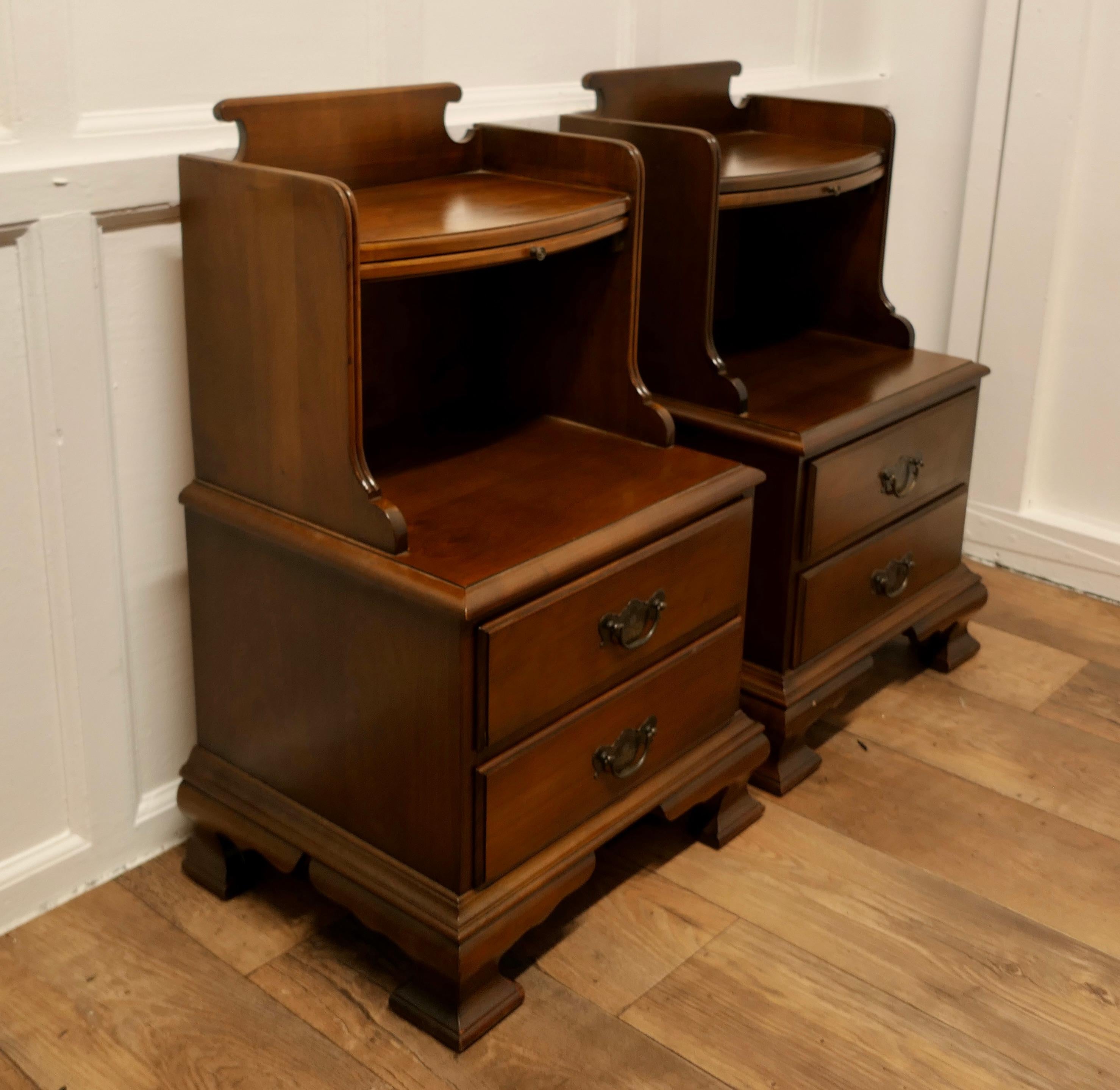 20th Century Pair of Large French Walnut Bedside Cabinets  For Sale