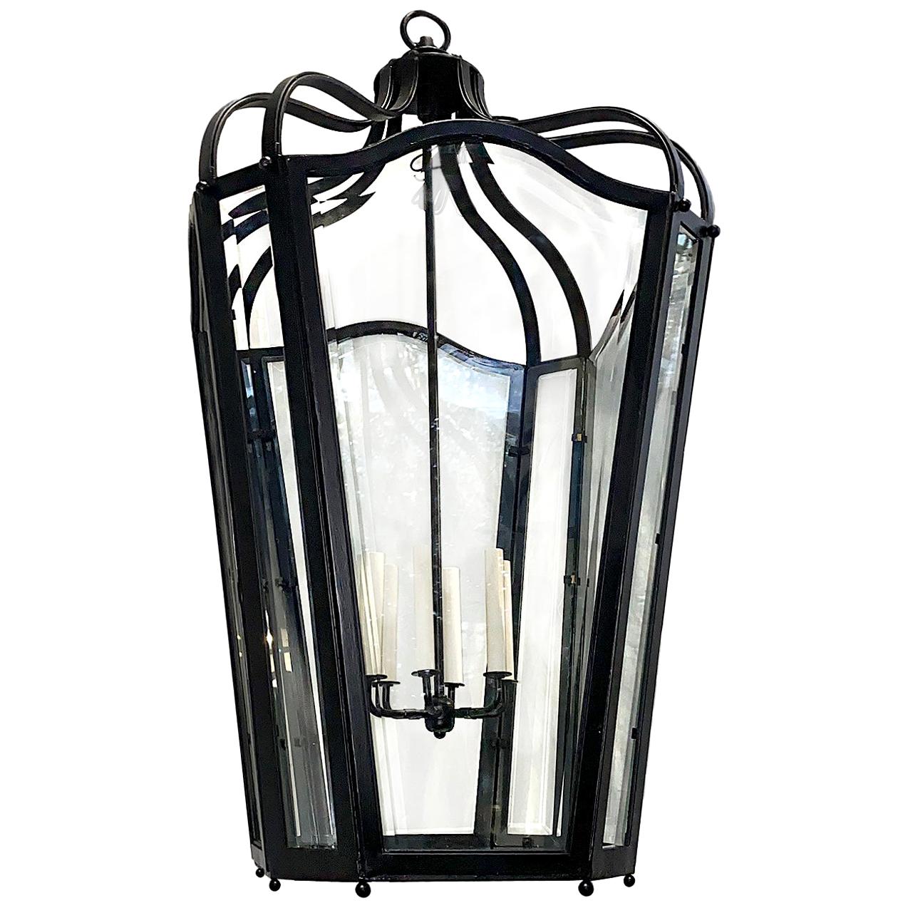 Pair of Large French Wrought Iron Lanterns, Sold Individually