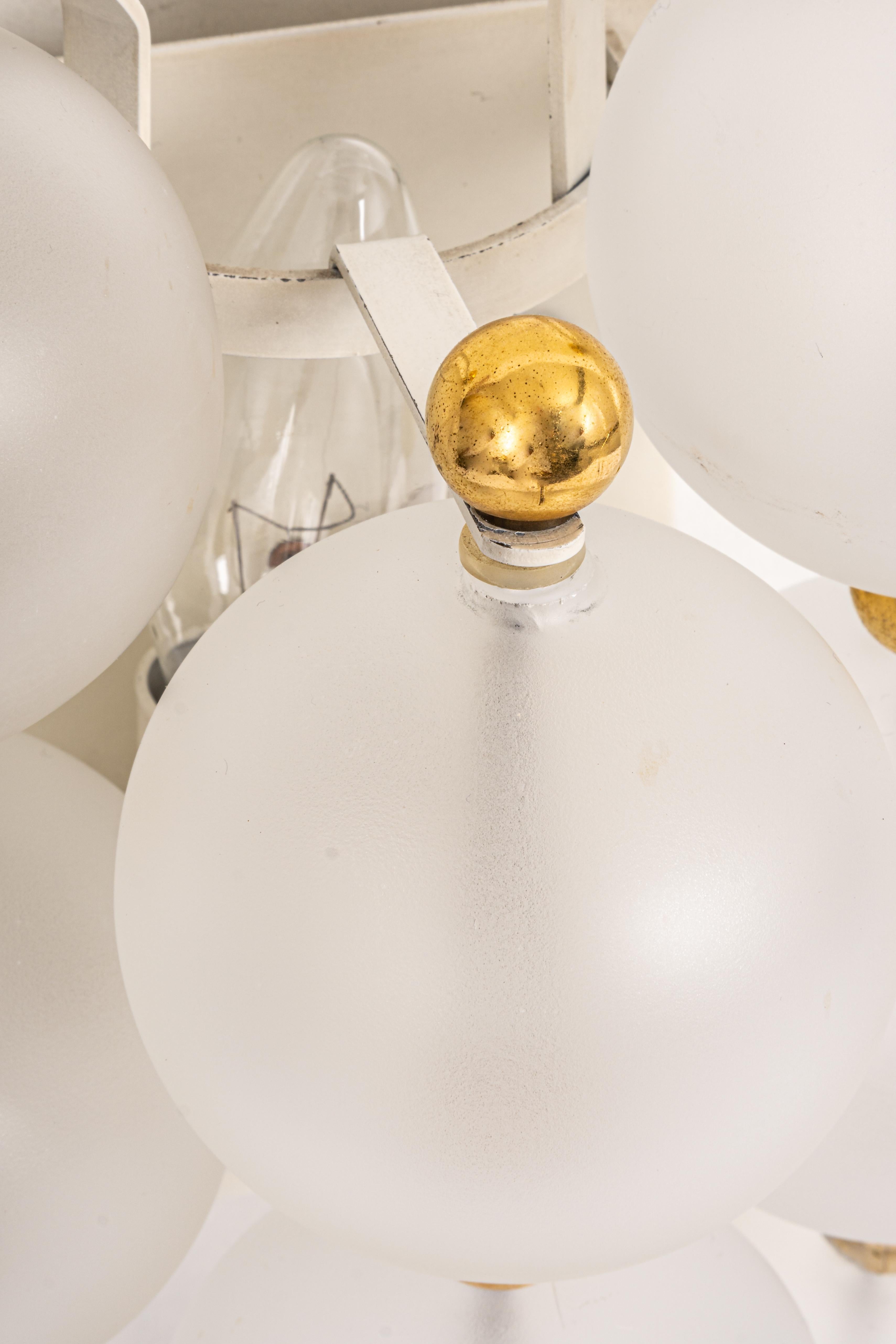 Pair of Large Frosted Glass Wall Light by Kinkeldey, Germany, 1970s Alemán en venta