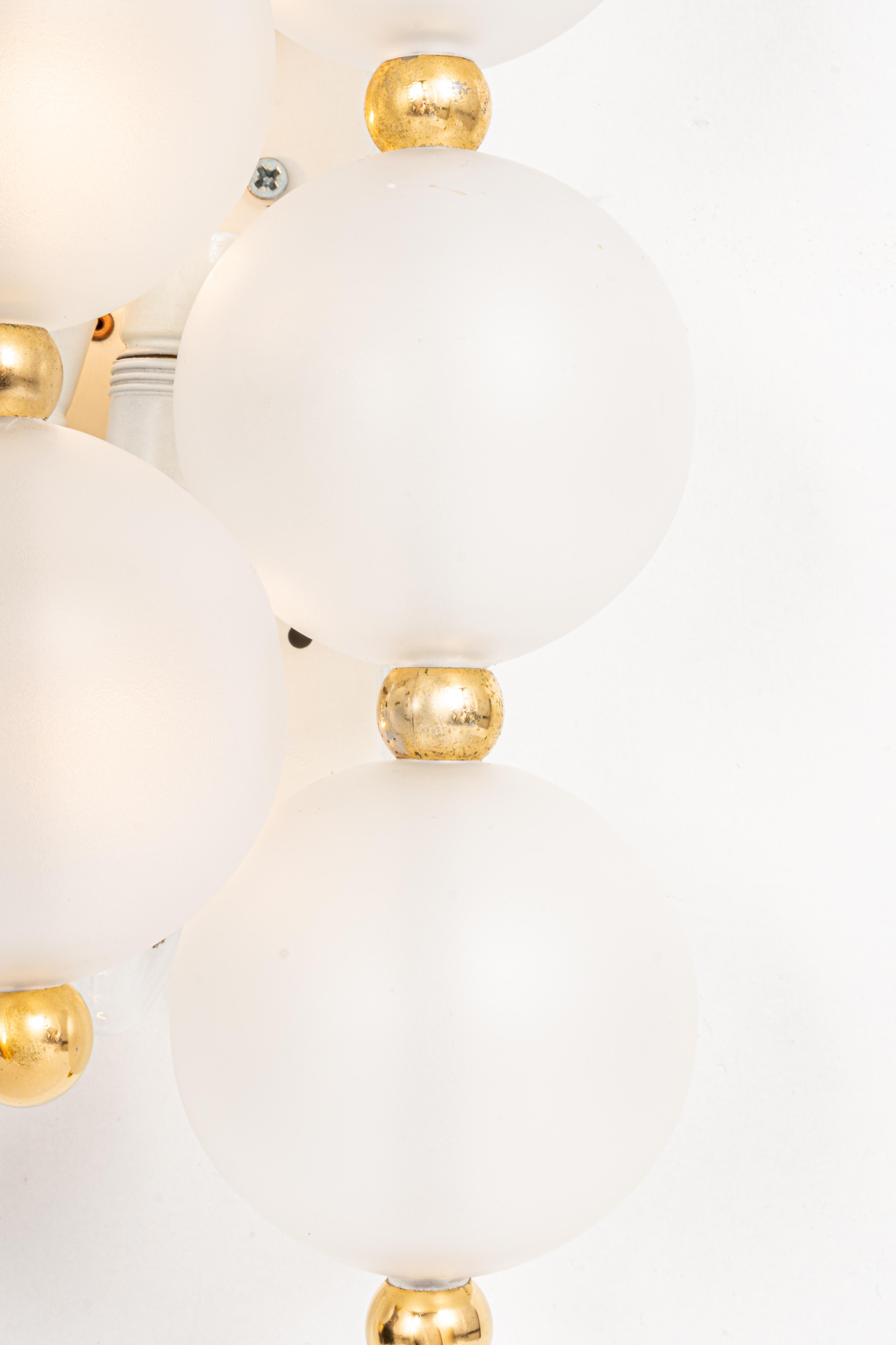 Pair of Large Frosted Glass Wall Light by Kinkeldey, Germany, 1970s Vidrio en venta