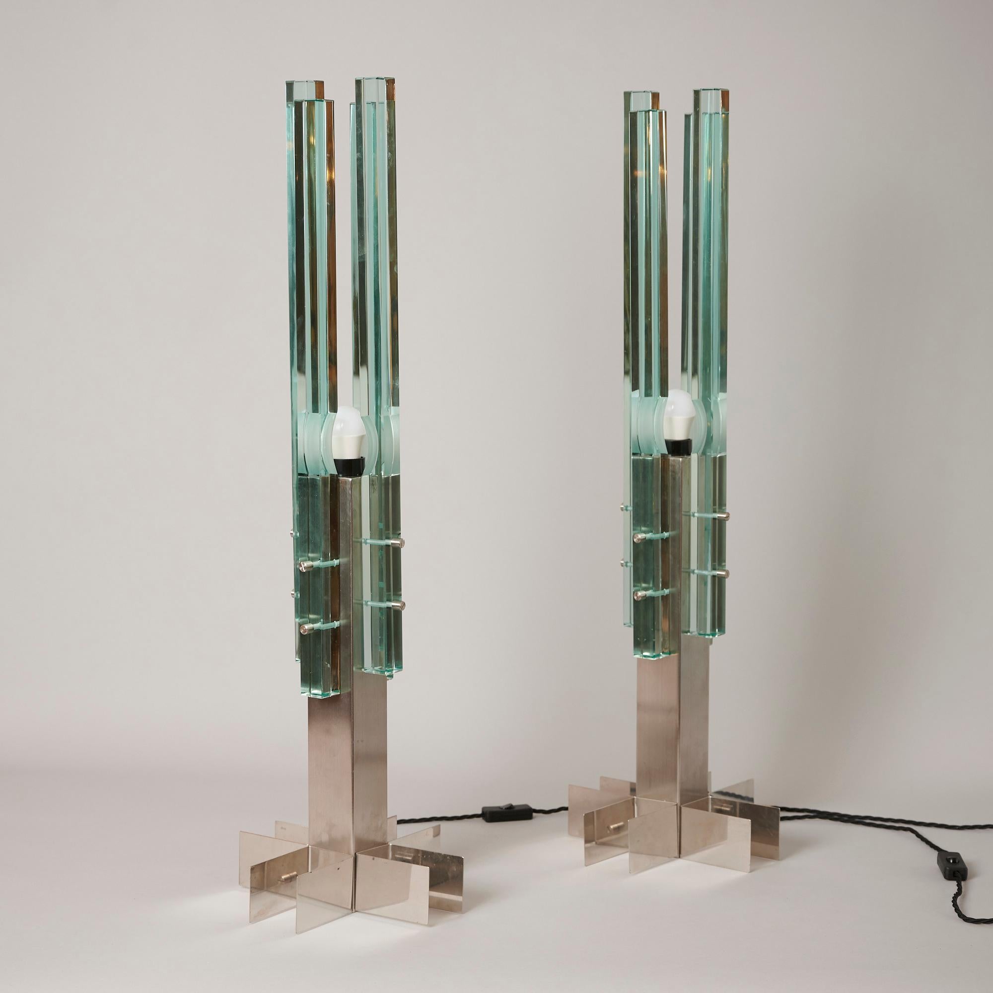 Pair of Large Minimalist Gallotti and Radice Table Lights, Italy c1965 In Good Condition For Sale In London, GB