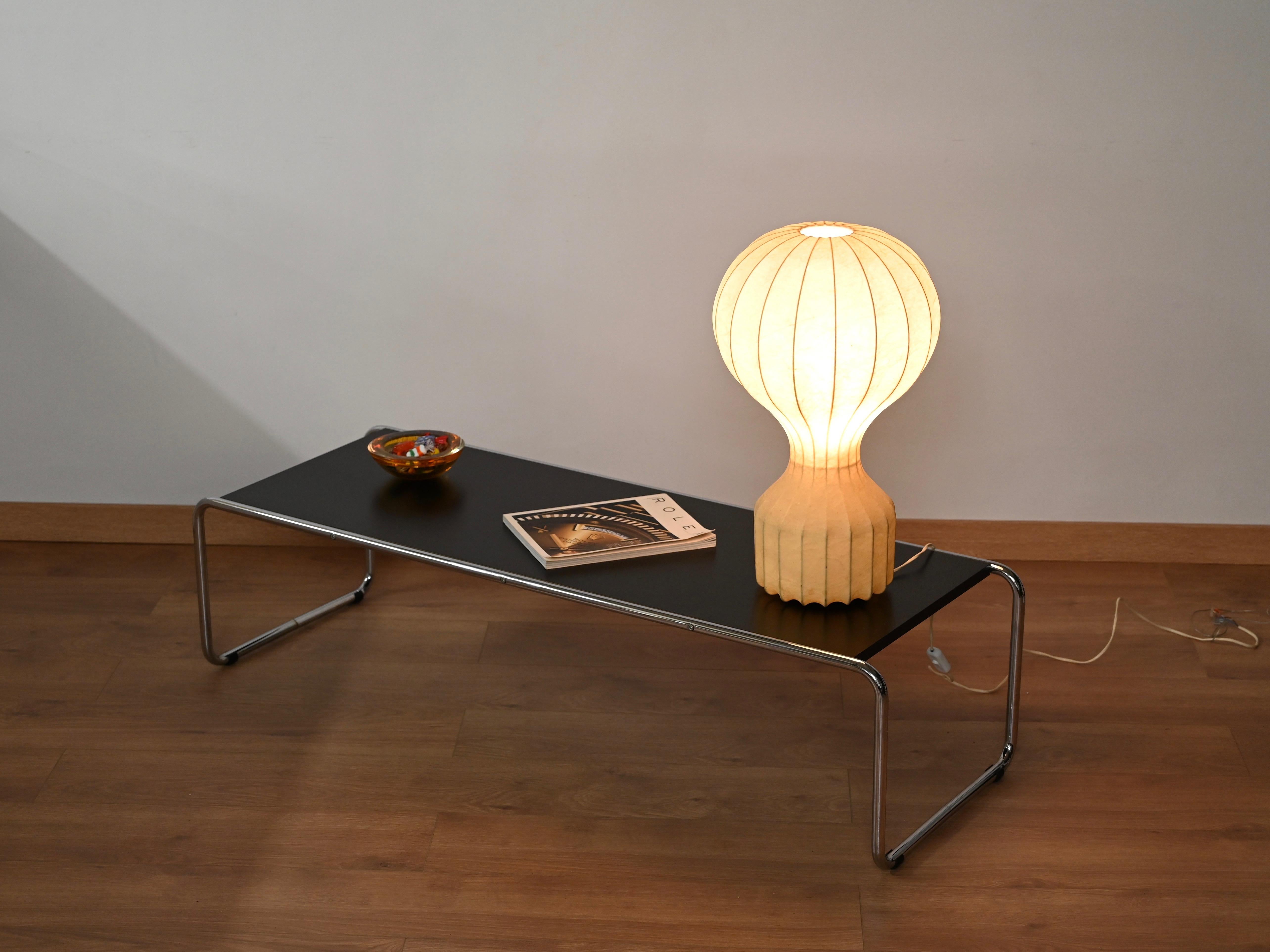Pair of Large Gatto Beige Cocoon Table Lamps by Castiglioni for Flos Italy 1960s For Sale 2