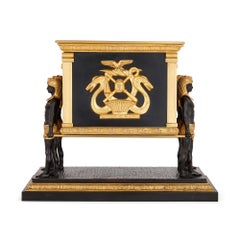 Pair of Large Gilt and Patinated Bronze Empire Style Planters