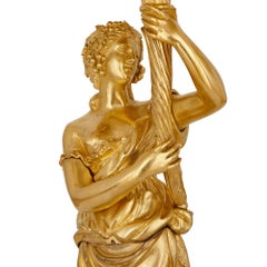 Paire de grands candélabres en bronze doré par Henri Picard