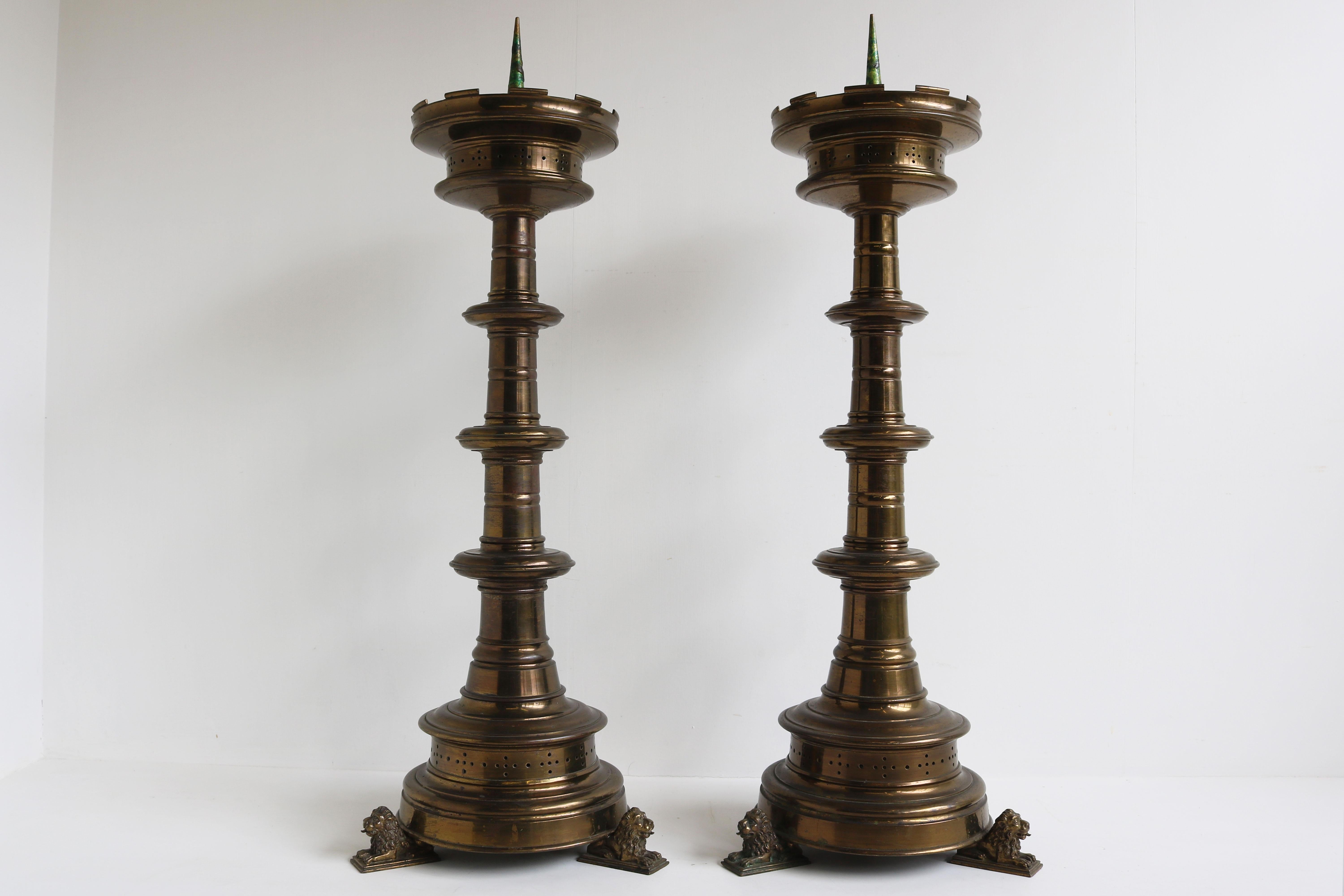 antique church candle stand