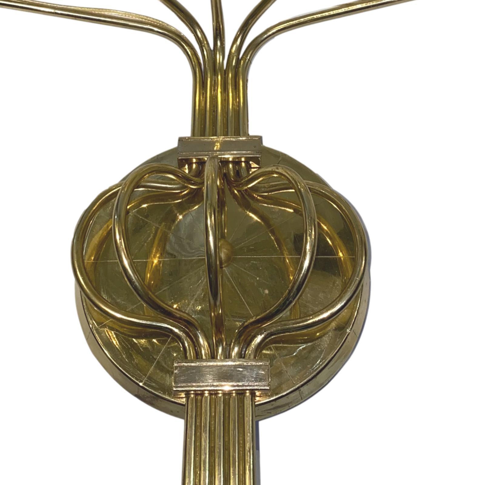 italien Ensemble de 4 grandes appliques en bronze doré en vente