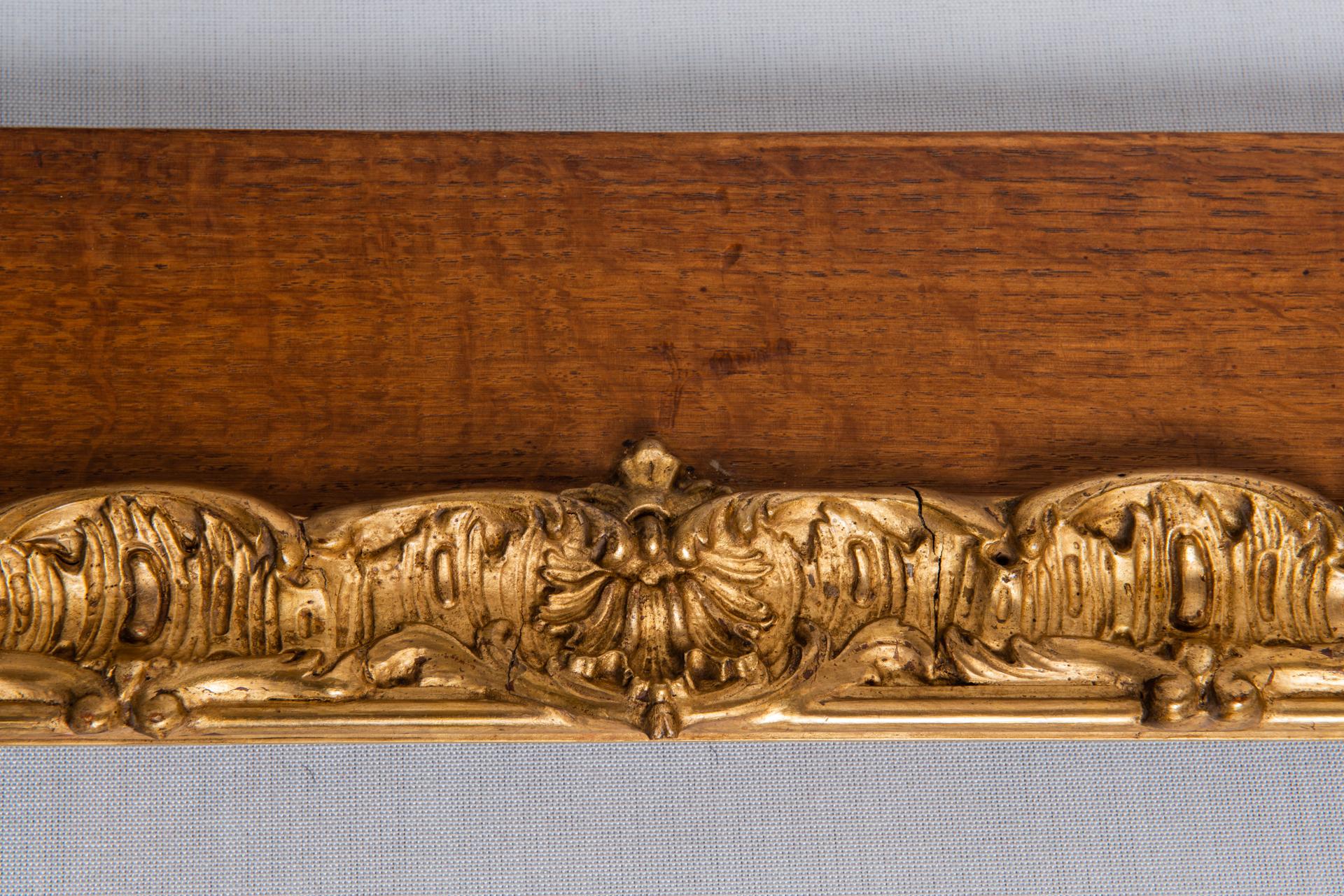 Pareja de marcos grandes de madera dorada Italiano en venta
