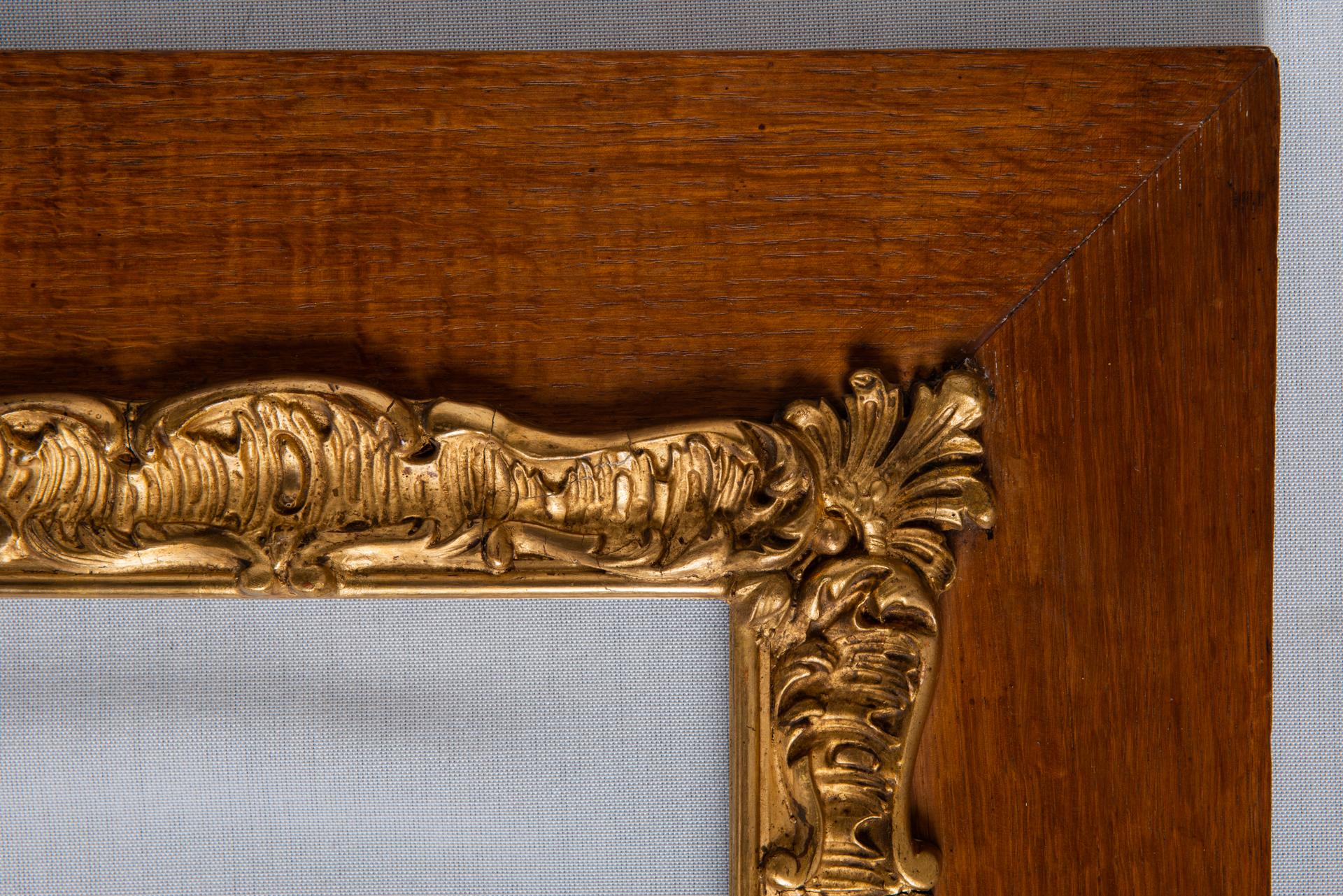 Fruitwood Pair of Large Gilt Wood Frames For Sale