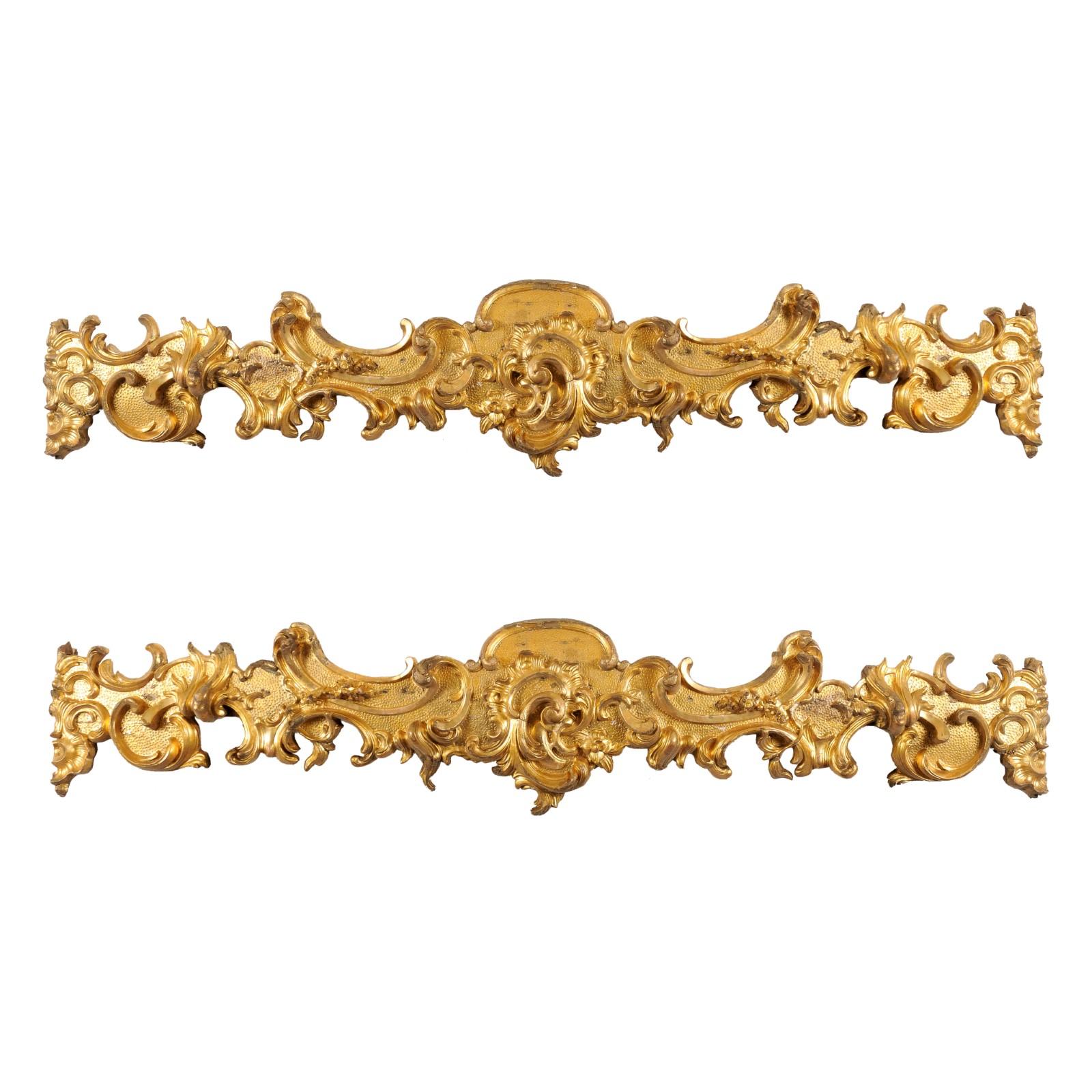 Pair of Large Giltwood Architectural Elements/Window Valences, ca. 1890