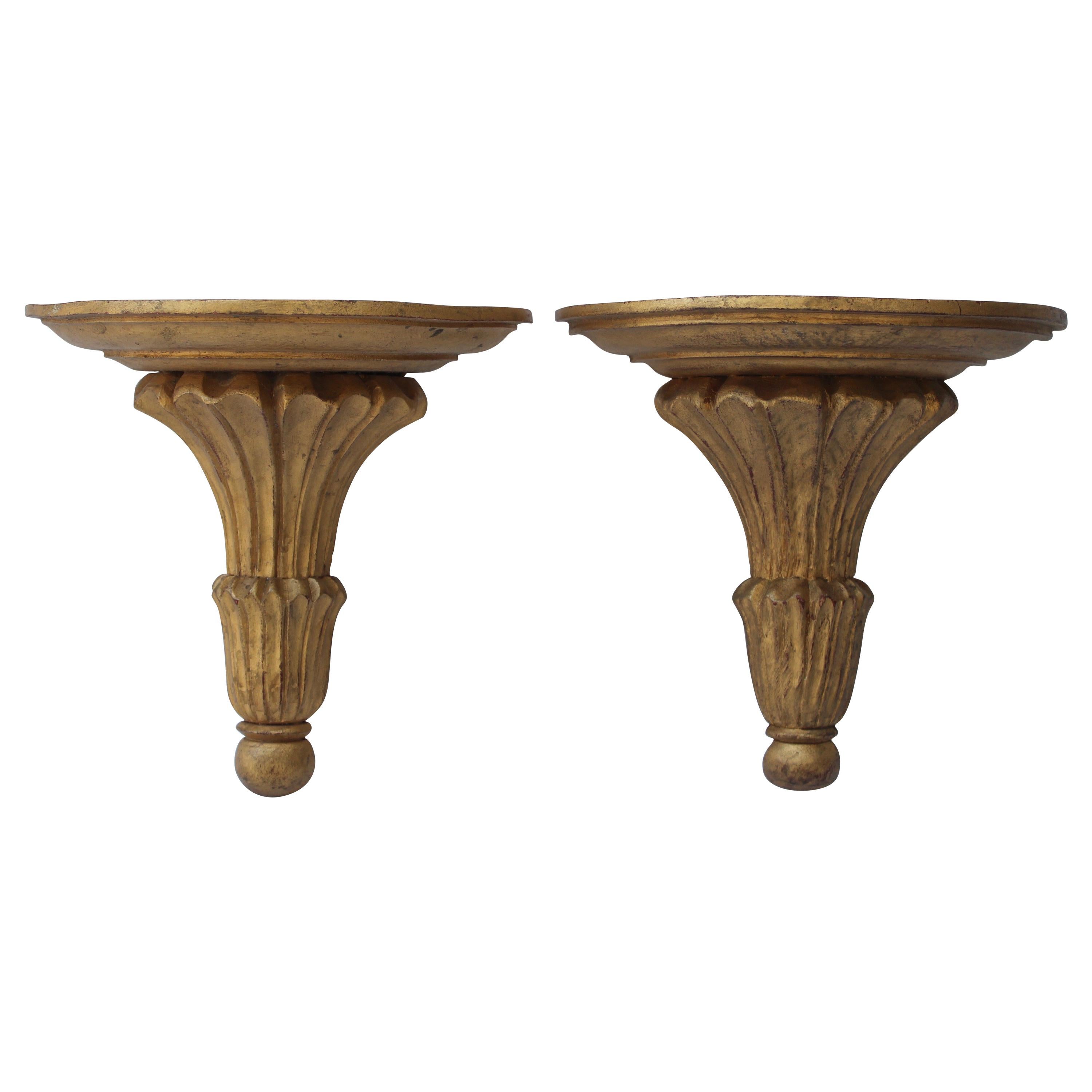 Pair of Large Giltwood Brackets