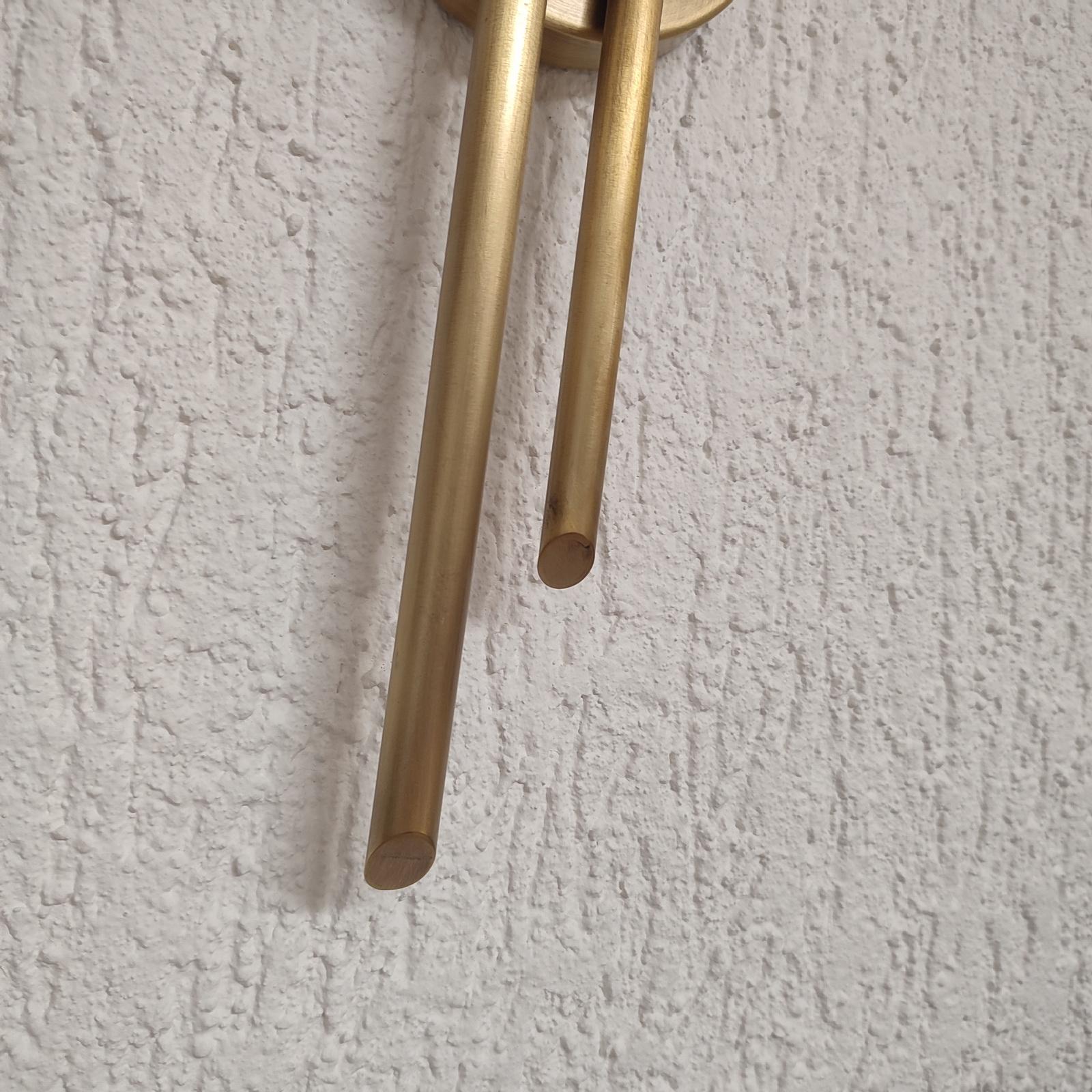 Pair of Large Ginkgo Leave Brass Wall Lights, Organic Shape, Tommaso Barbi Style im Angebot 2