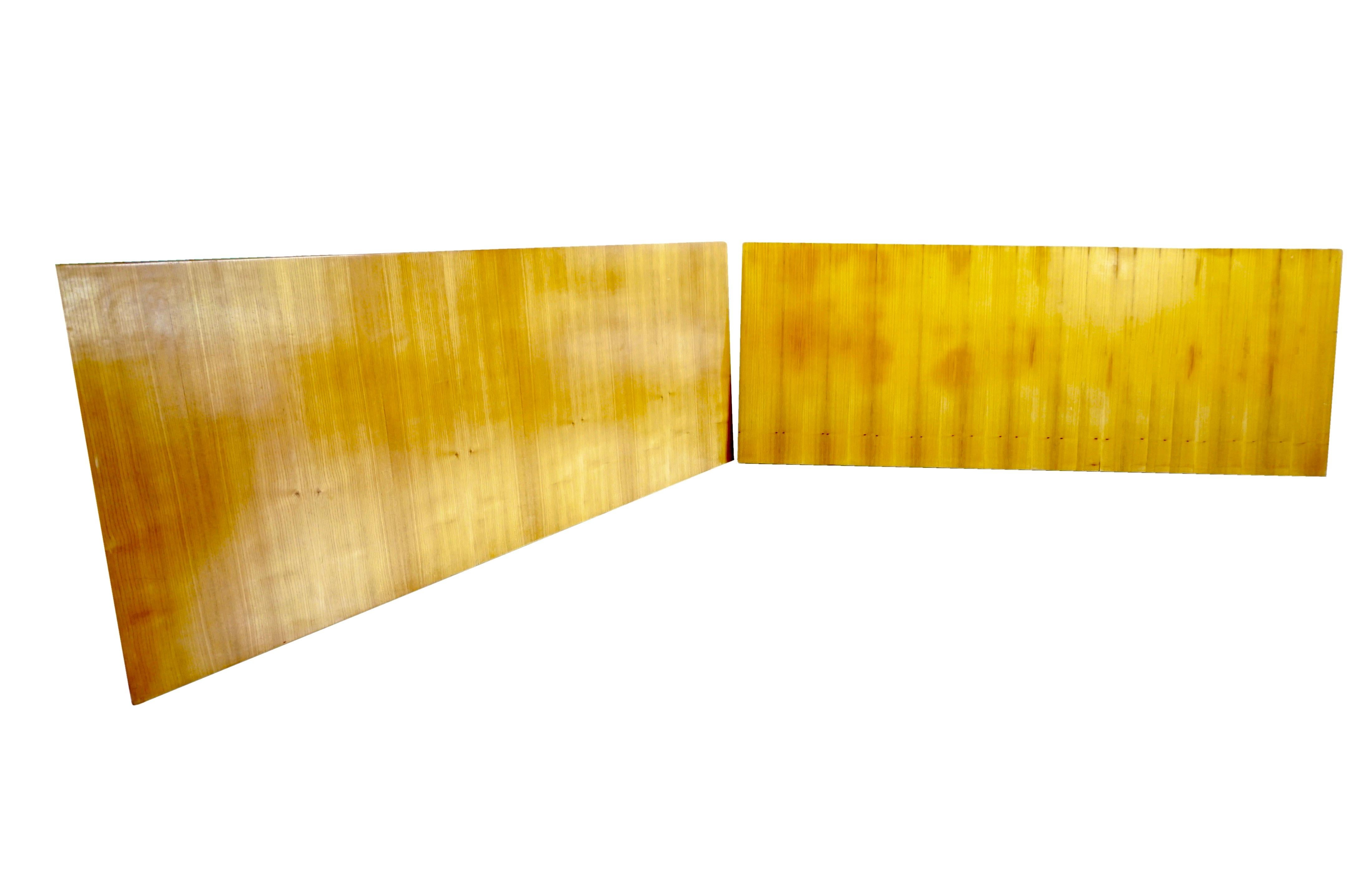Mid-Century Modern Pair of Large Gio Ponti Cherrywood Boiserie Panels from Hotel Royal, Naples 1955 For Sale