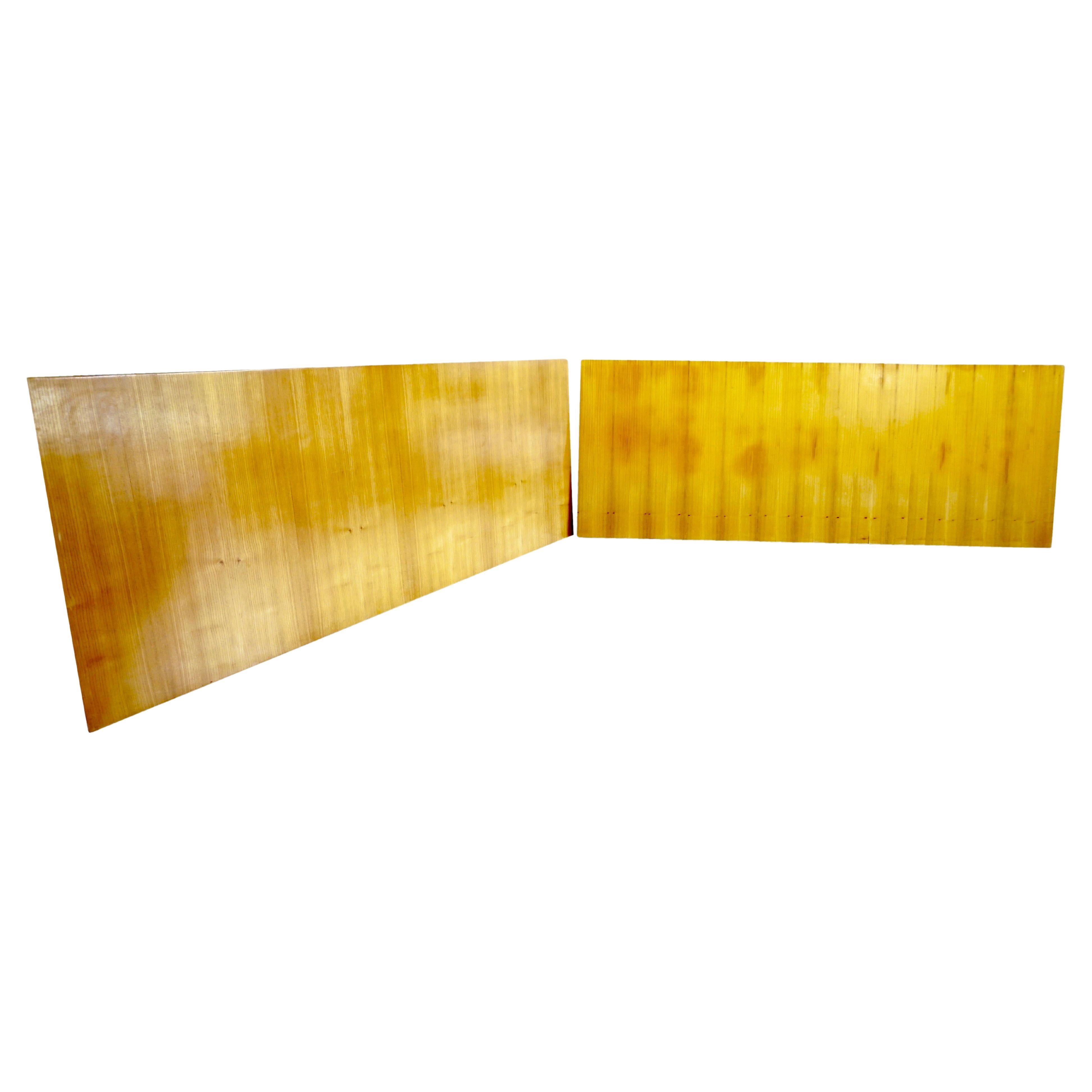 Pair of Large Gio Ponti Cherrywood Boiserie Panels from Hotel Royal, Naples 1955