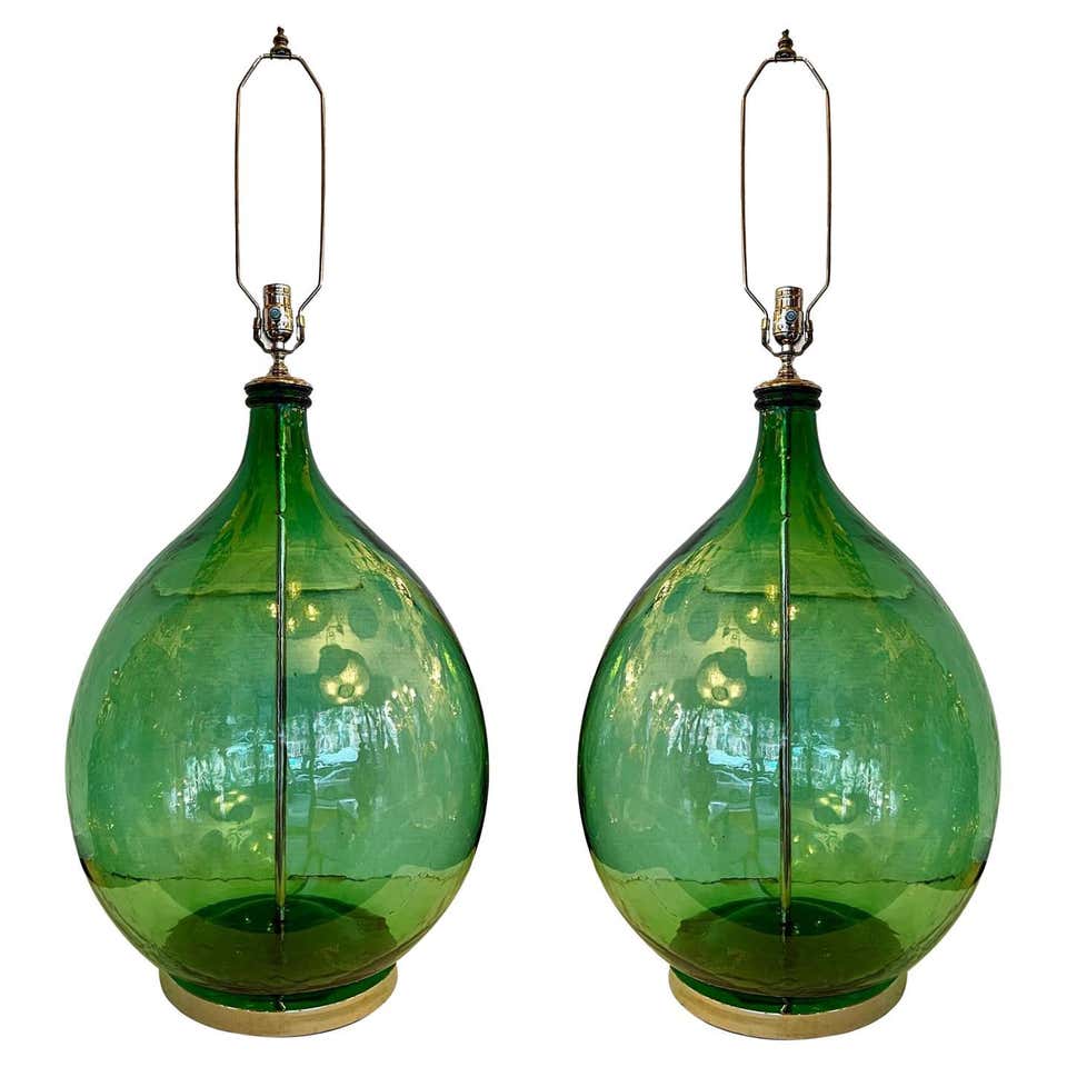 Pair of Verre Eglomisé Bottle Lamps at 1stDibs
