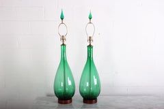Pair of Large Glass Lamps by Blenko