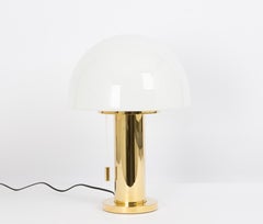 Pair of Large Glass Mushroom Table Lamp by Limburg, Germany, 1970s