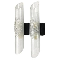 Pair of Large Glass Sconces, Mazzega, Italy, c. 1970s